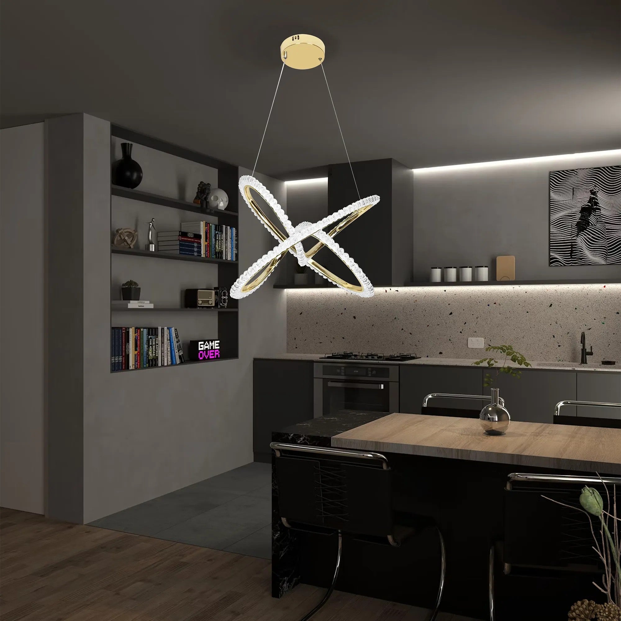 LAMPA WISZĄCA LED G035-CP ZŁOTA 5