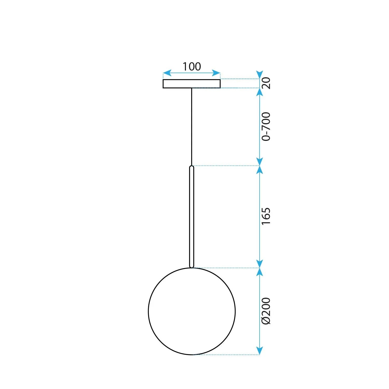 Lampa Sufitowa Wisząca Szklana Kula CHROM 20cm APP1684-1CP 5