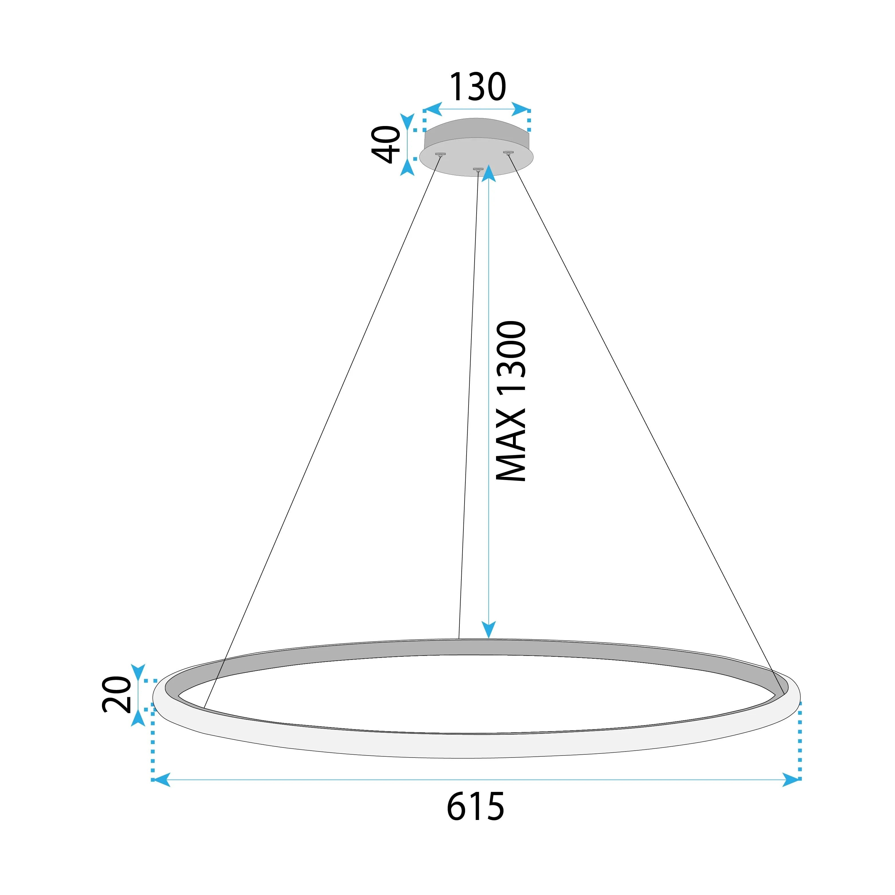 Lampa Wisząca LED LHJ002-CP 60cm ZŁOTA 5