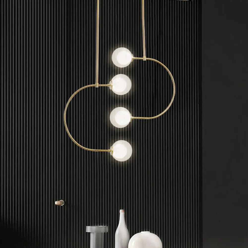 Lampa Wisząca Szklane Kule APP639-4CP Złota 5