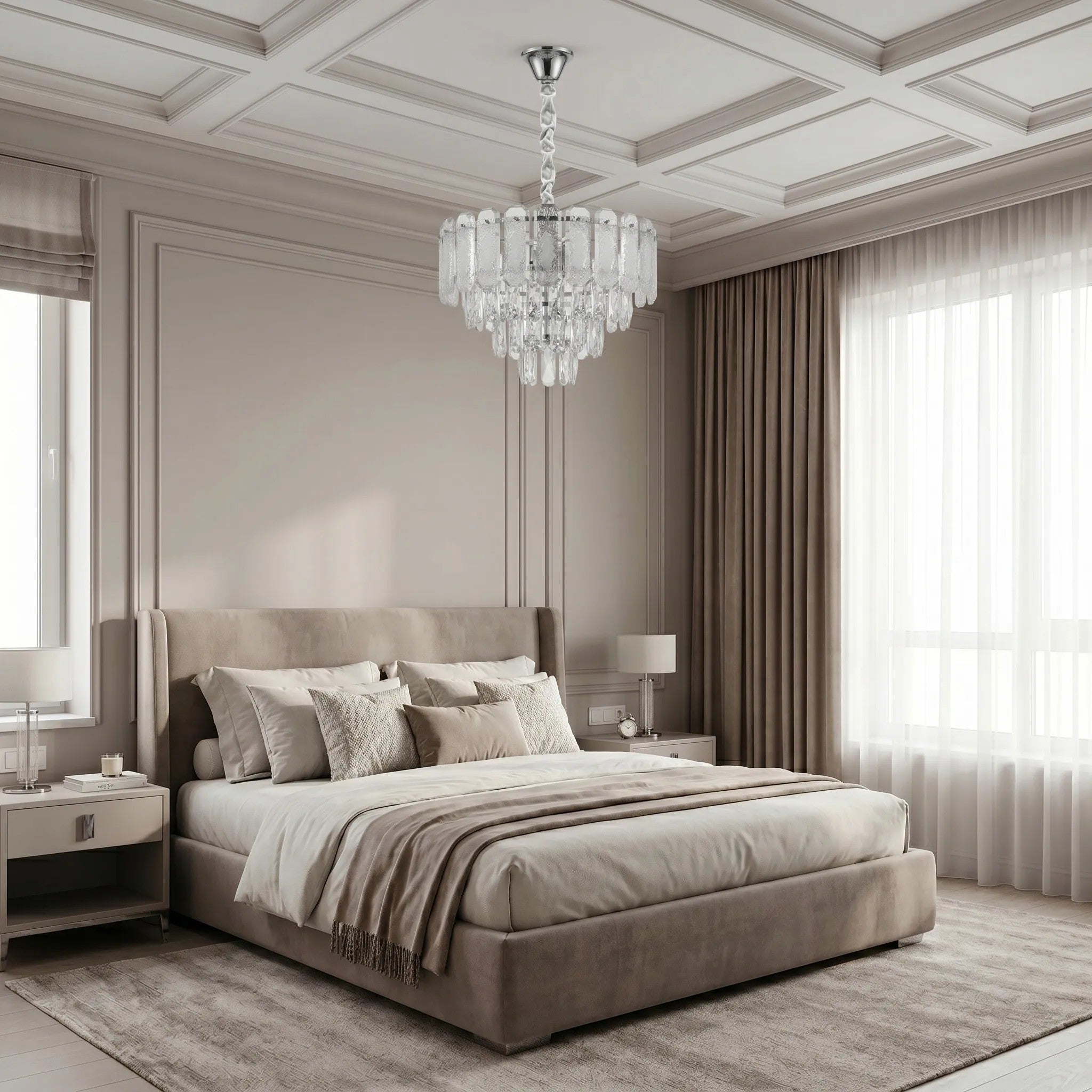 Lampa Wisząca Z Kryształami SWE087-CP 40cm Chrom 5