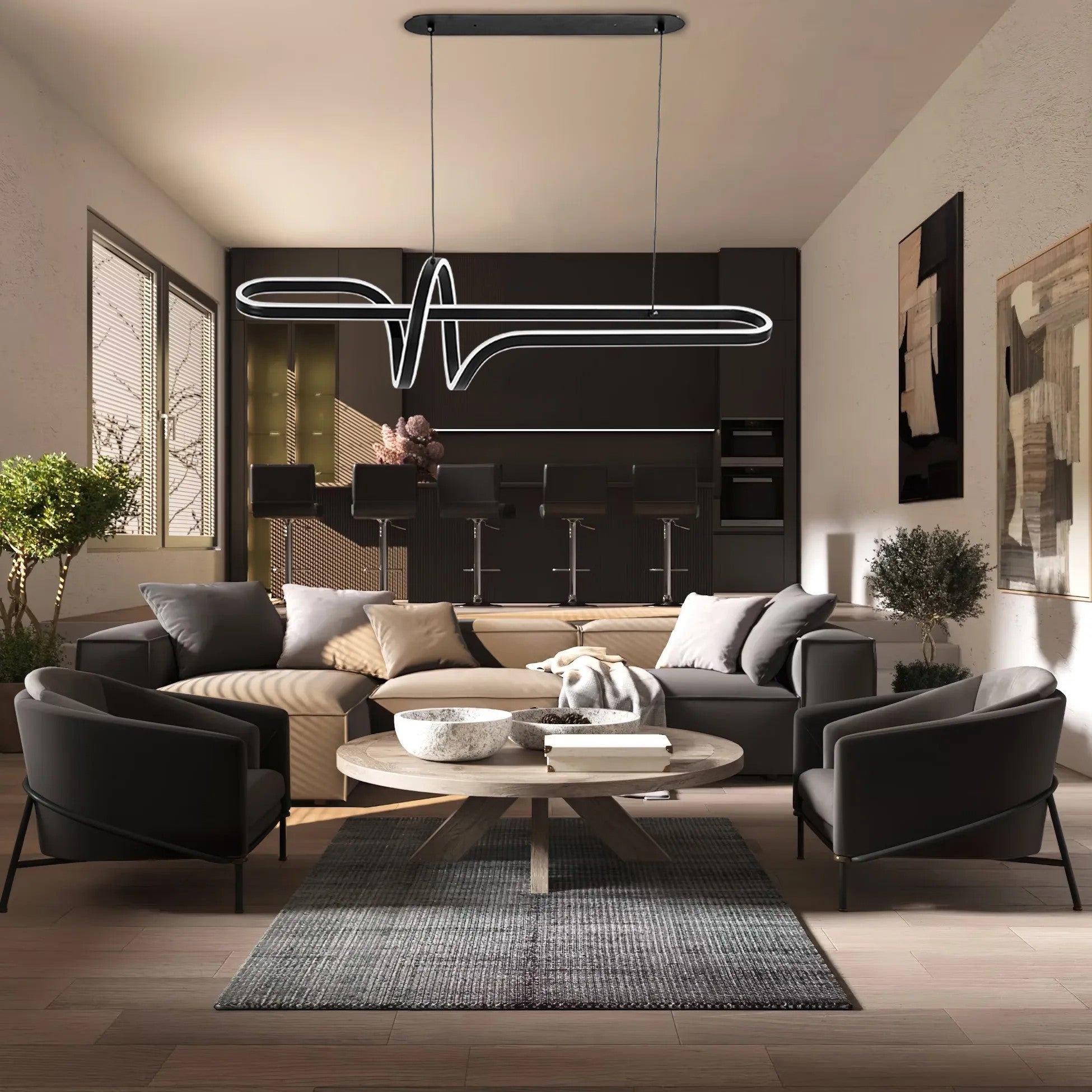 LAMPA WISZĄCA LED G038-CP CZARNA 5