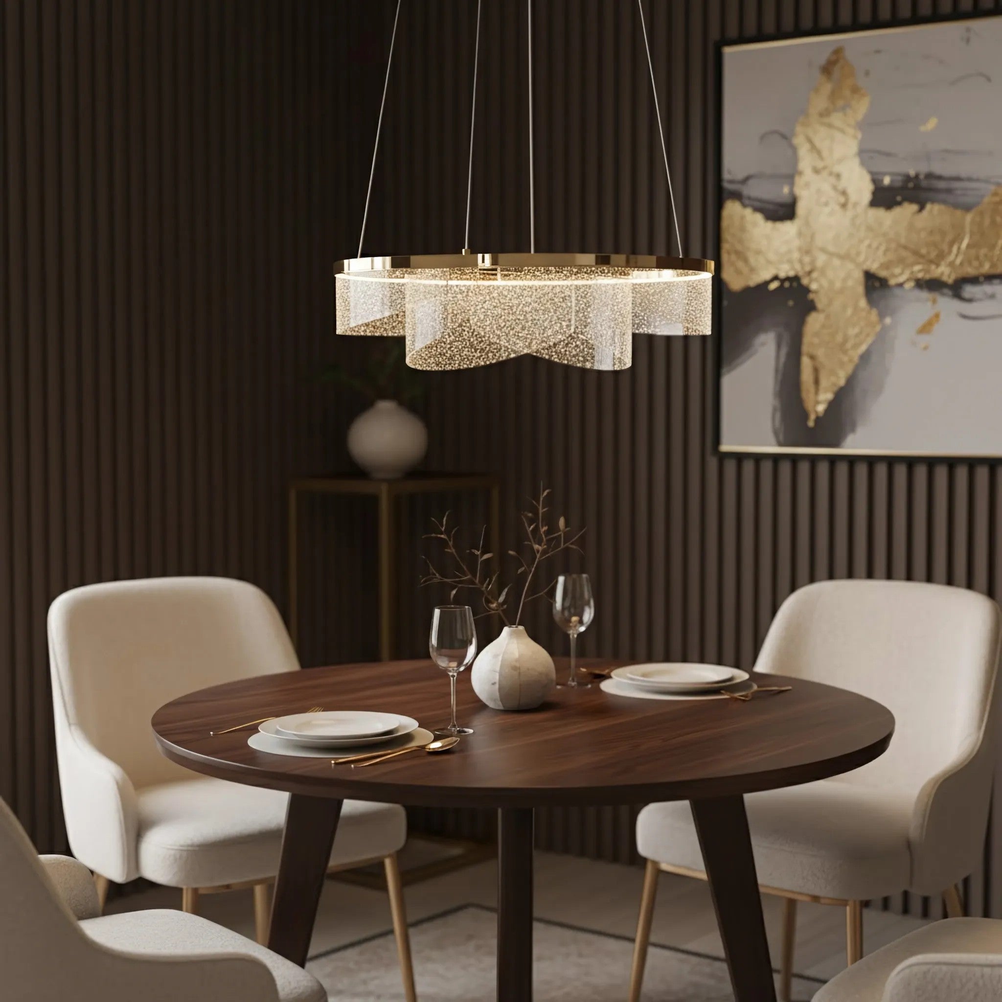 Lampa Sufitowa Wisząca LED G138-CP 50cm Złota 5