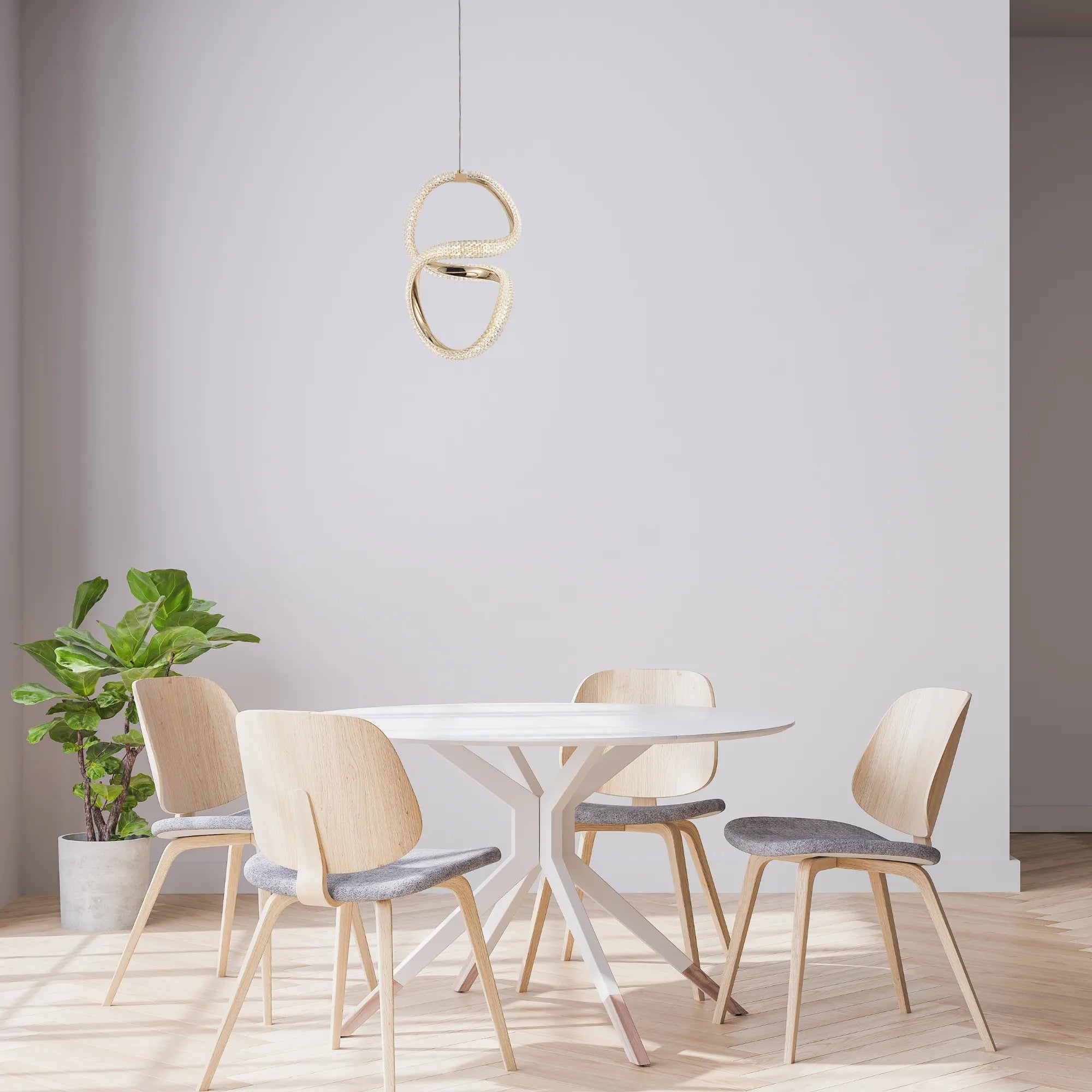 LAMPA WISZĄCA LED G069-CP Złota 5