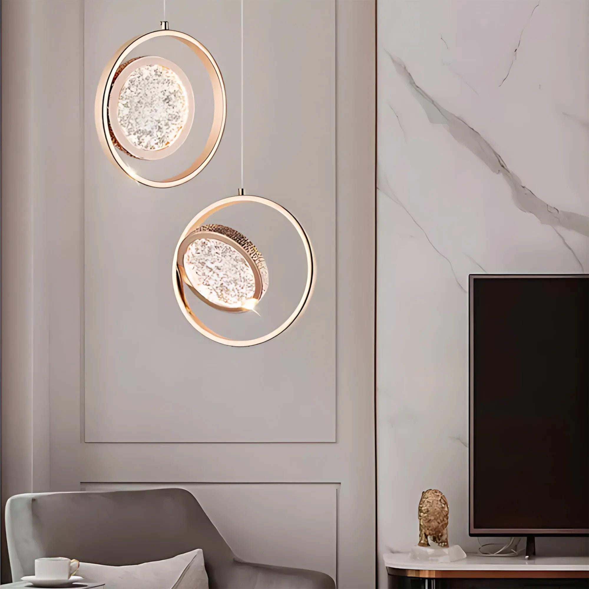 LAMPA WISZĄCA LED LHJ106-1CP JASNE RÓŻOWE ZŁOTO 5