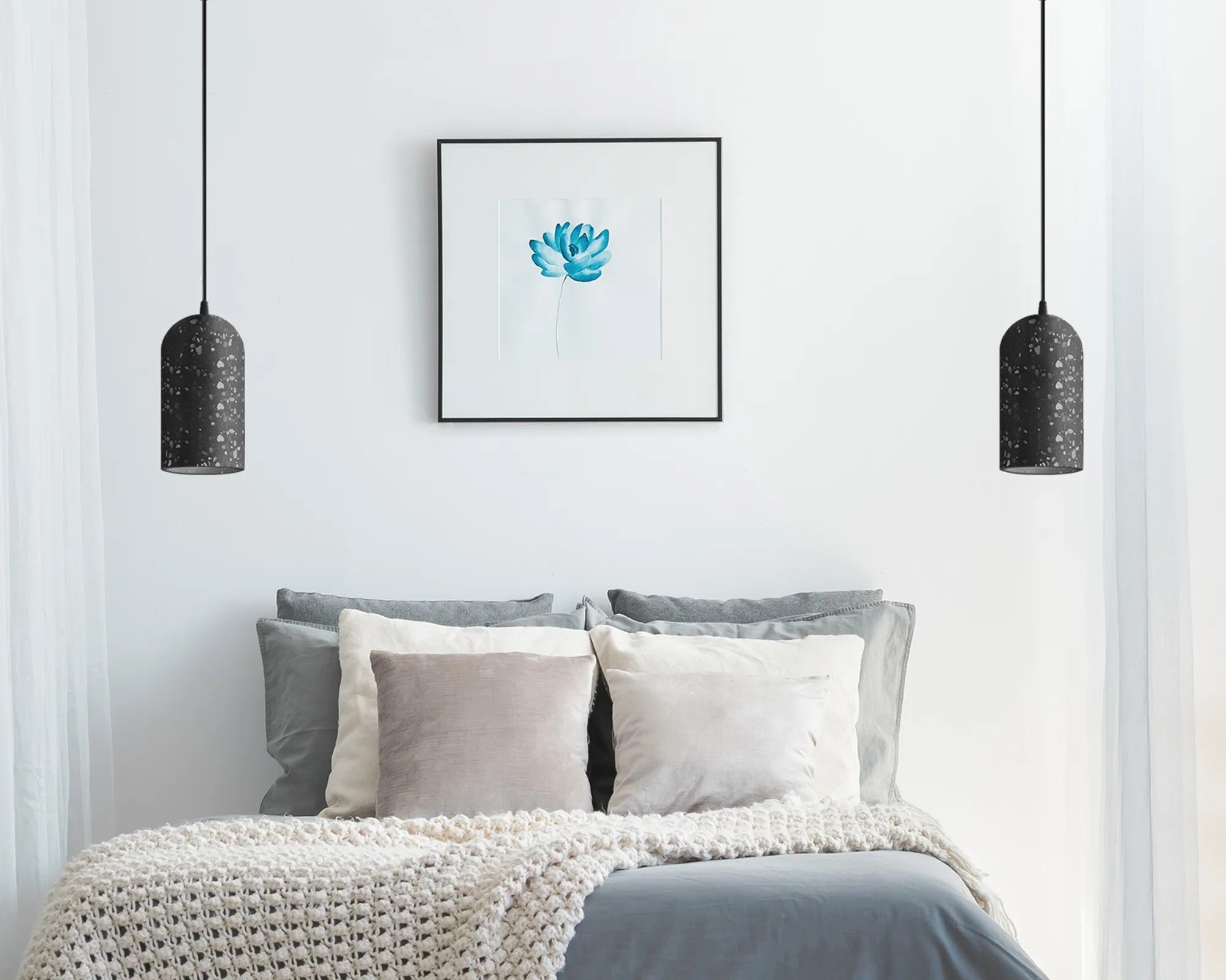 Lampa Wisząca Betonowa APP997-1CP B Czarna 5