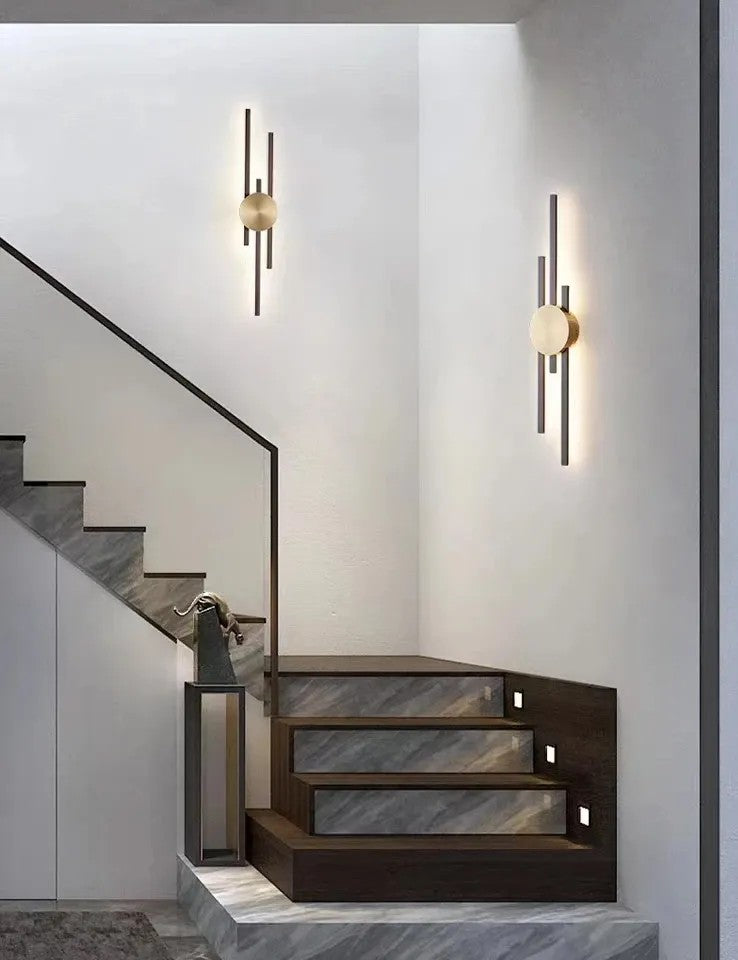 LAMPA ŚCIENNA KINKIET LED APP1437-W CZARNA/ZŁOTA 5