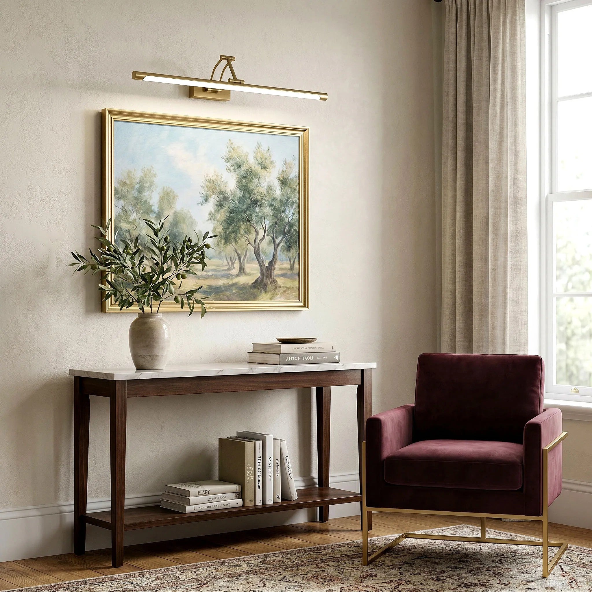 Kinkiet Łazienkowy SWE023-1W 60cm Złoty Szczotkowany 5
