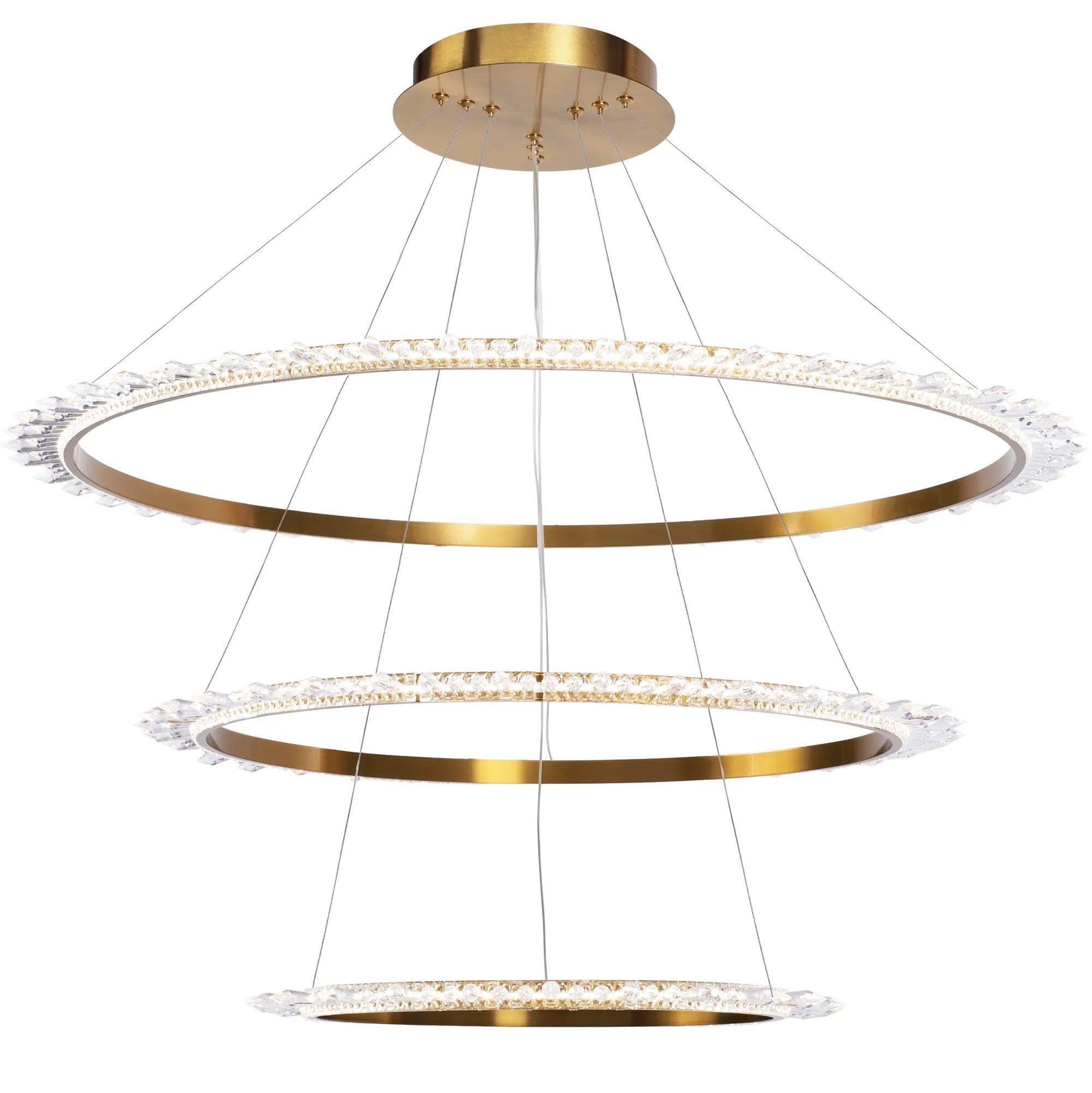 KRYSZTAŁOWA LAMPA SUFITOWA LED APP1609-3C ZŁOTA 5