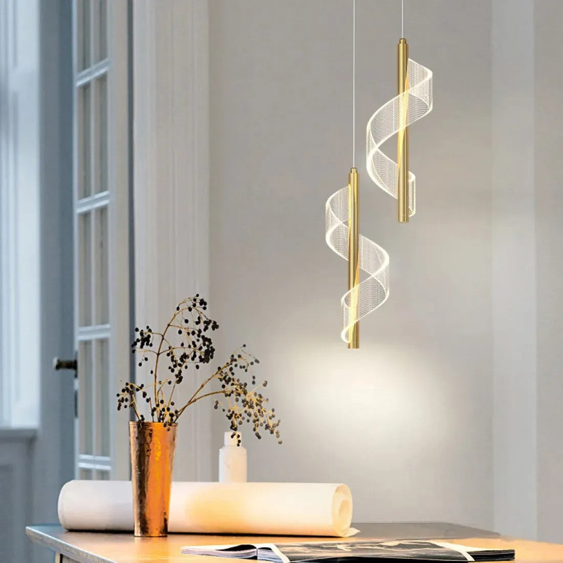 LAMPA SUFITOWA WISZĄCA LED APP1550-CP GOLD 5