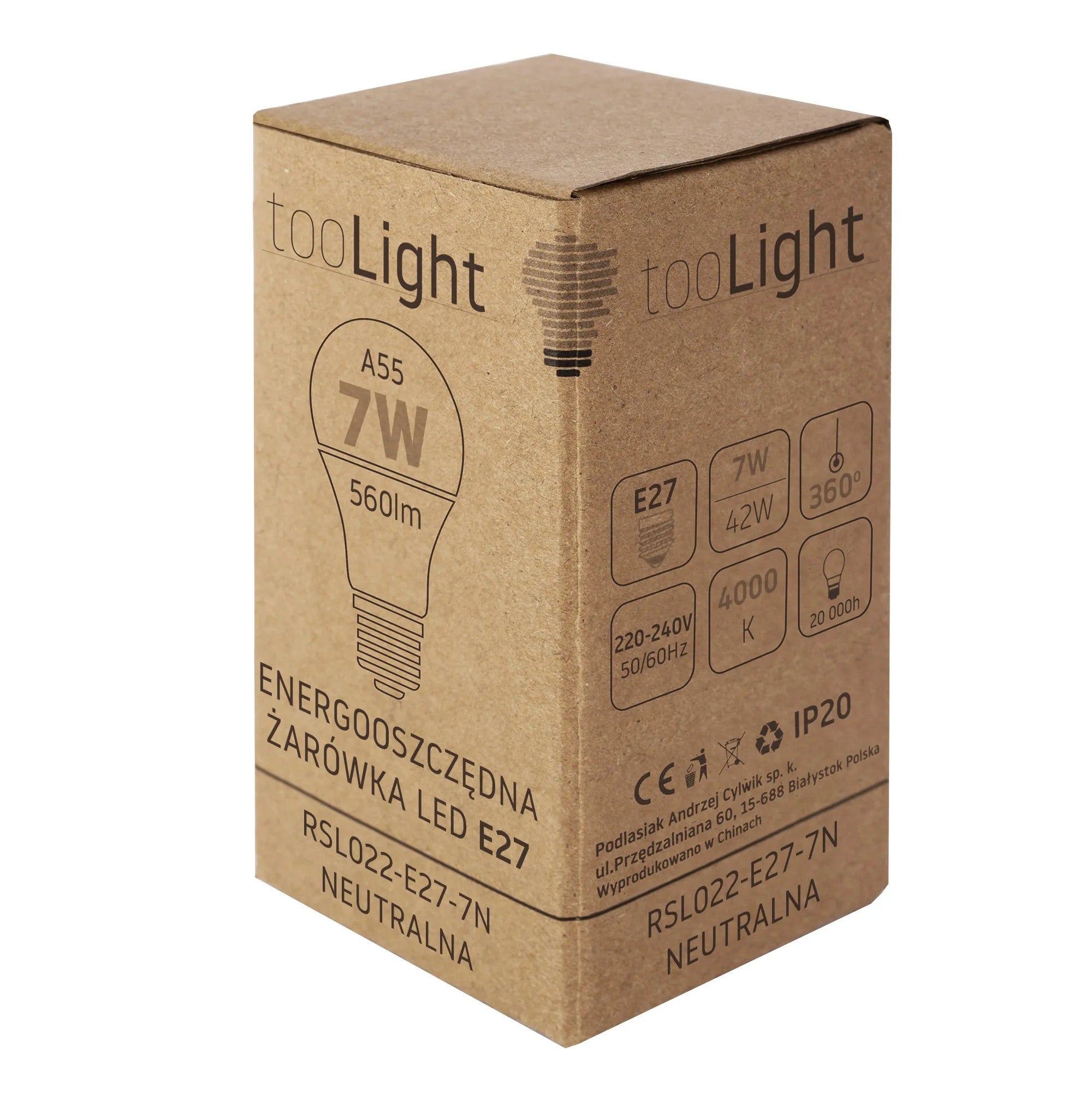 Żarówka LED Neutralna E-27 7W RSL022 5