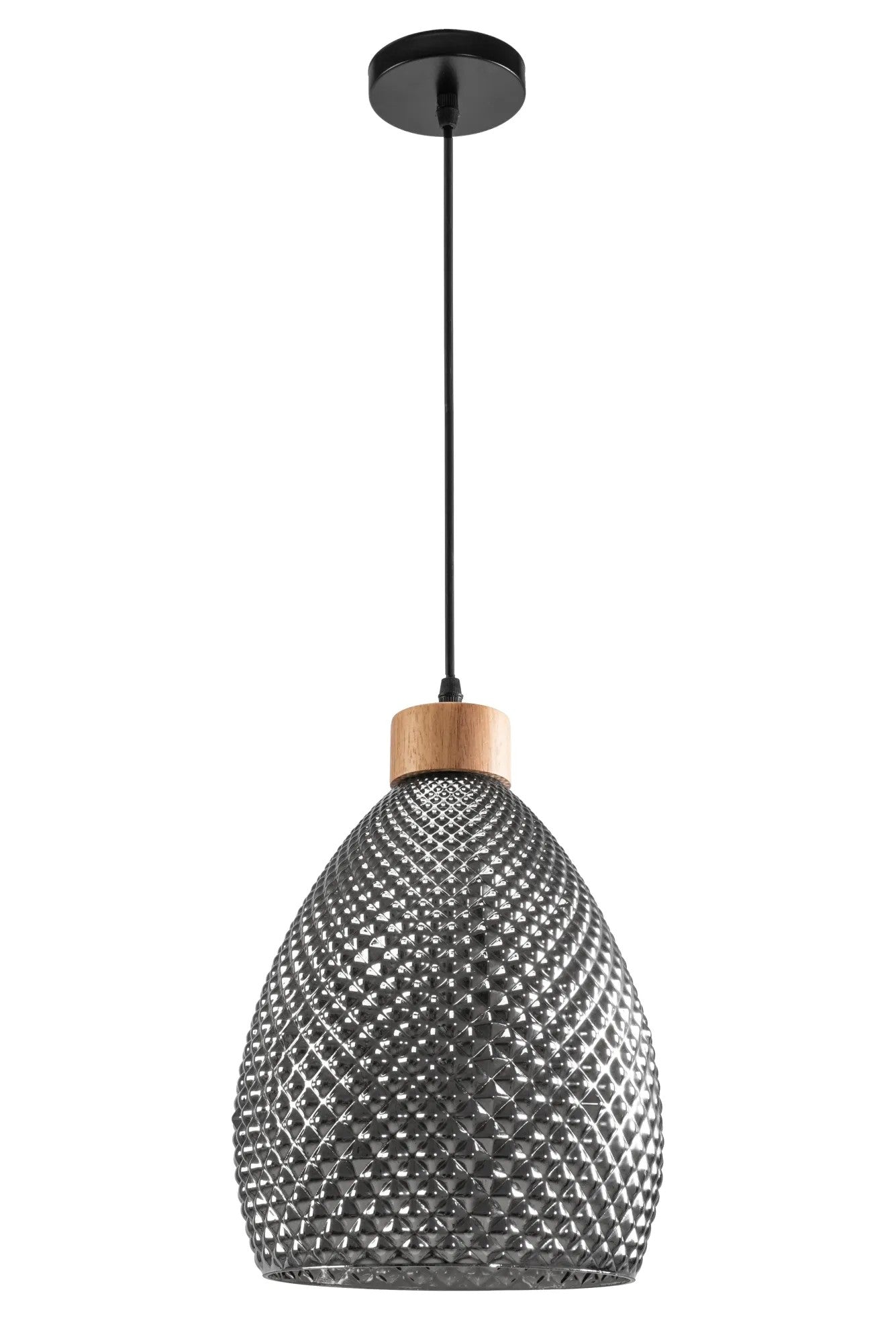 Lampa Sufitowa Szklana Retro APP897-1CP Czarna 5