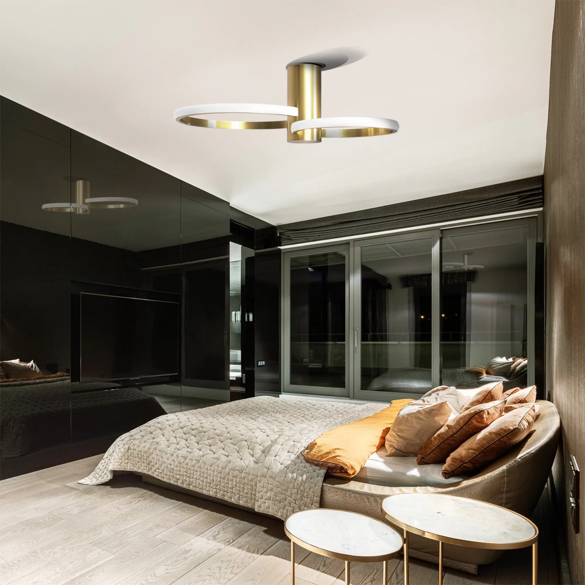 Lampa Sufitowa Plafon APP1402-CW Złota 5