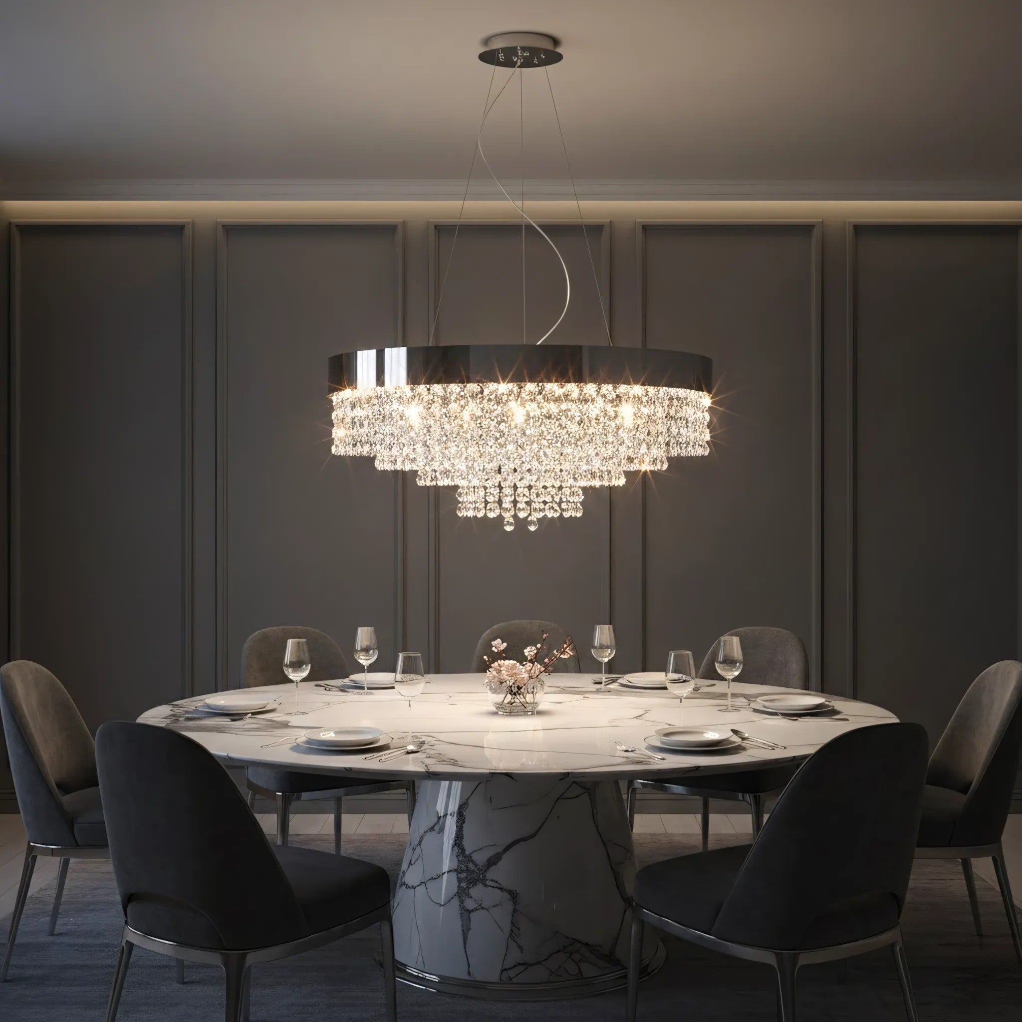 Lampa Sufitowa Wisząca APP1786-16CP 60 Cm Chrom 5