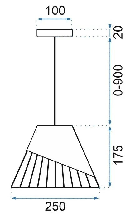 LAMPA SUFITOWA WISZĄCA KLOSZ METAL APP227-1CP CZARNA 5