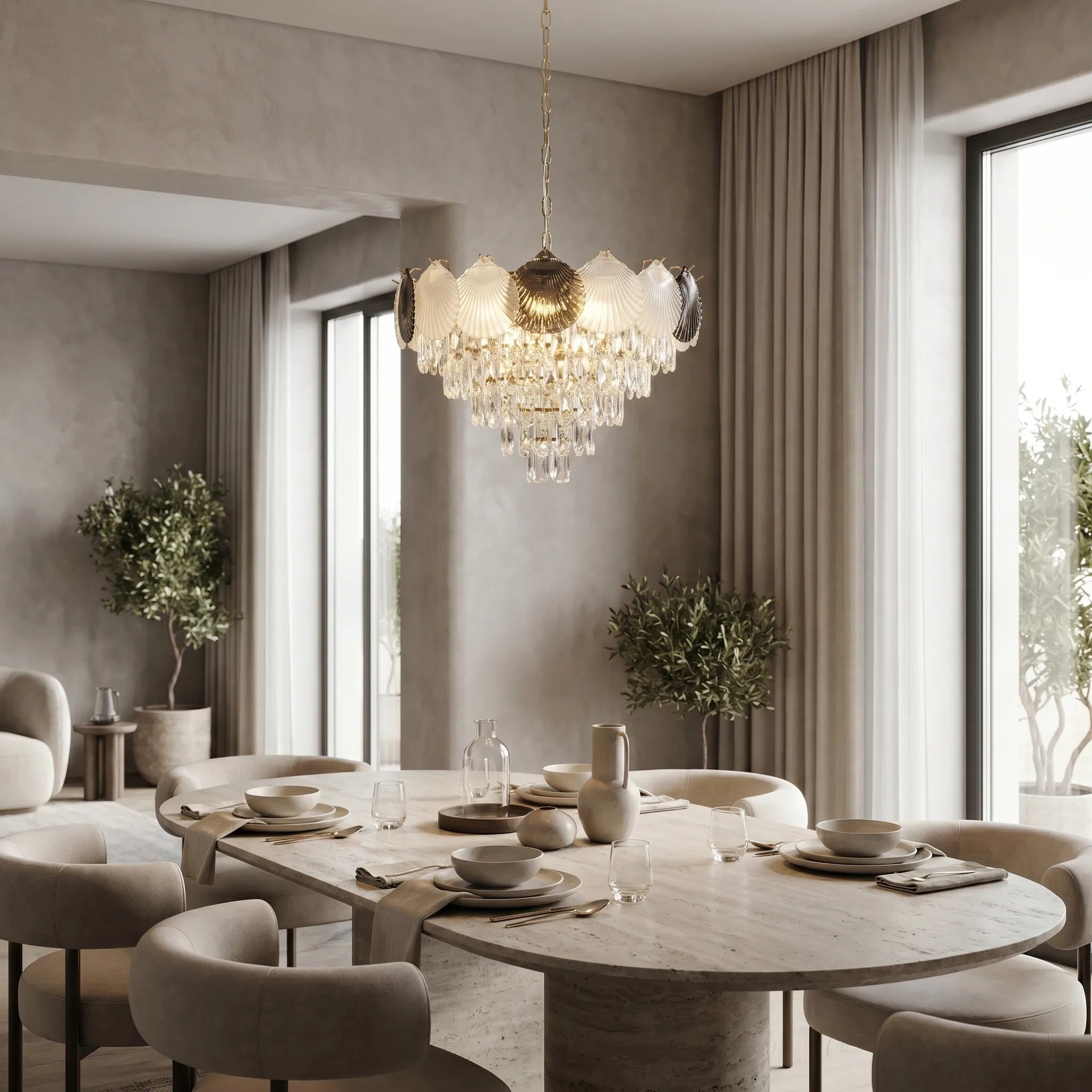 Lampa Wisząca Z Kryształami SWE084-CP 60cm Złota 5