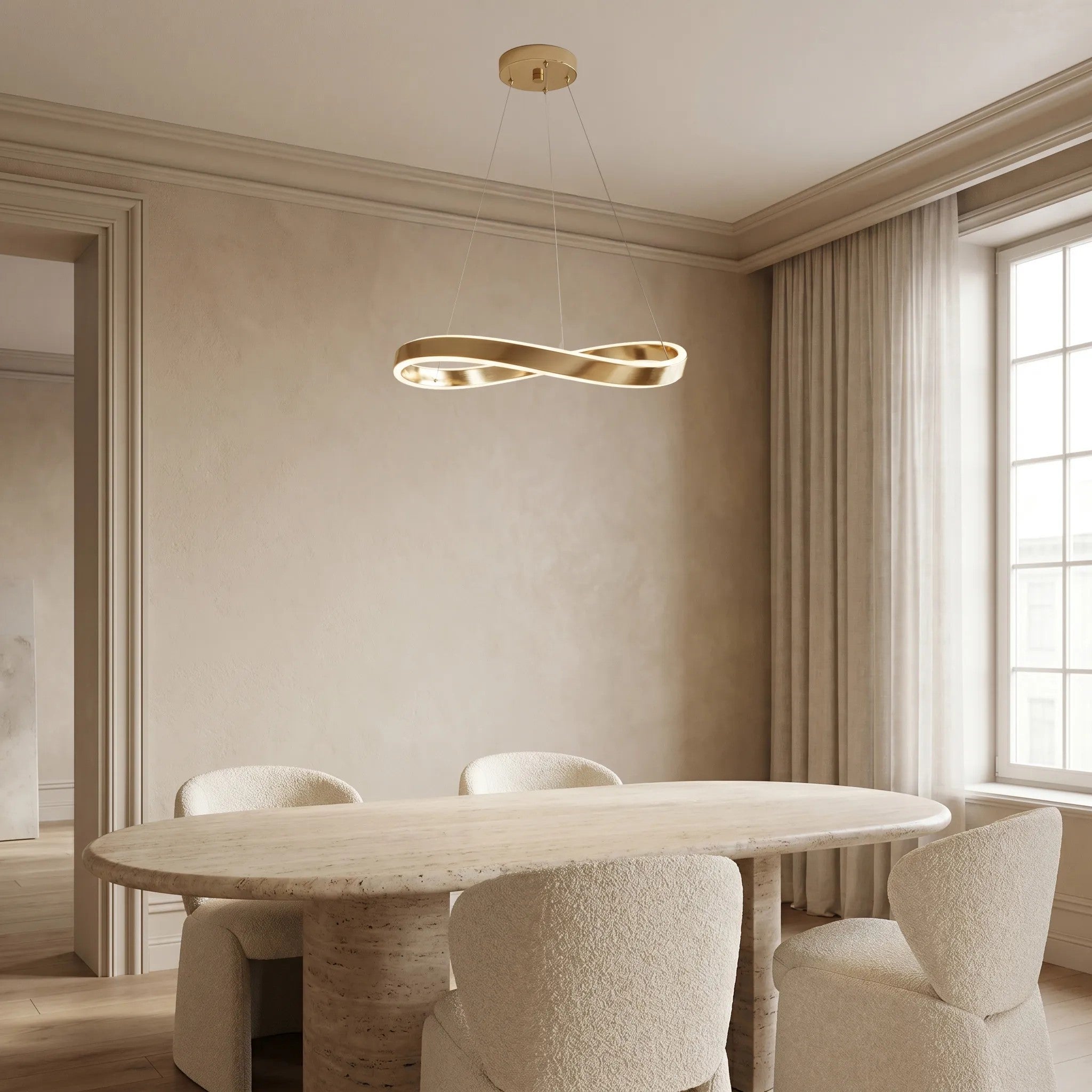 LAMPA SUFITOWA WISZĄCA SWE066-CP 60cm ZŁOTA 5