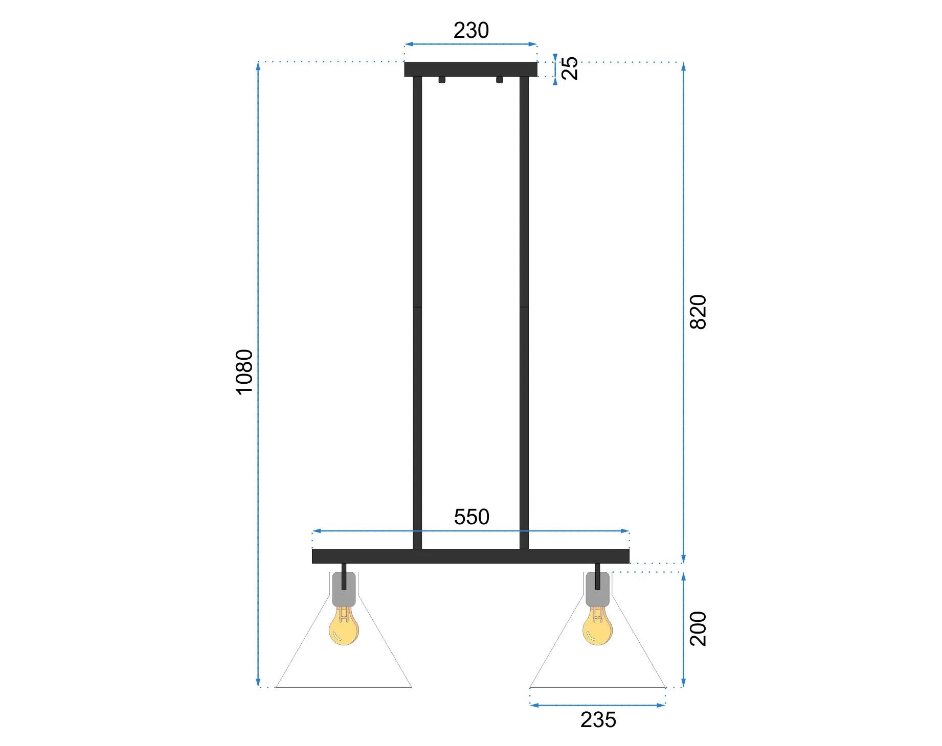 LAMPA SUFITOWA SZKLANA METALOWA APP317-2CP 5