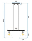 LAMPA SUFITOWA SZKLANA METALOWA APP317-2CP 5