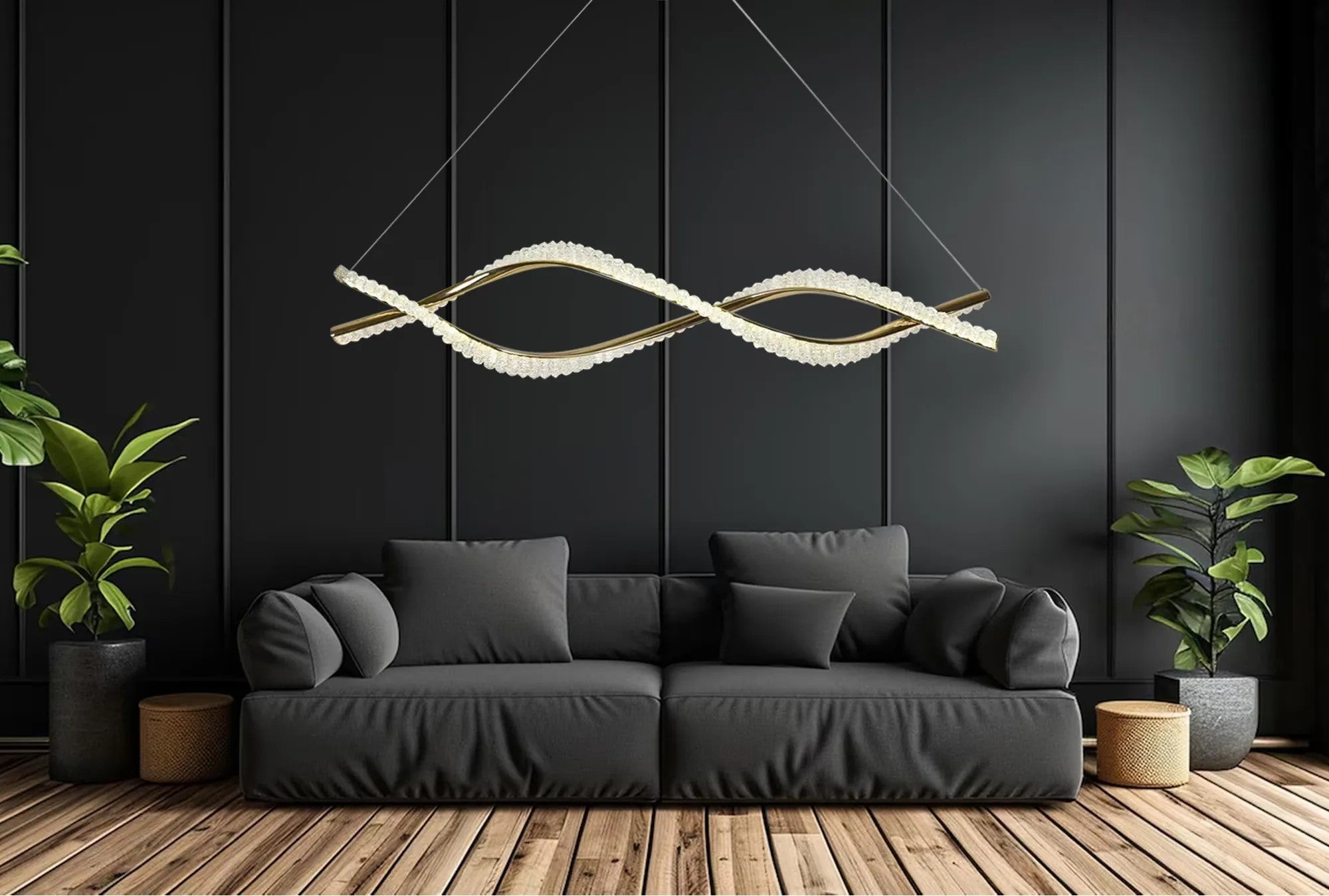 LAMPA WISZĄCA LED G033-CP ZŁOTA 5