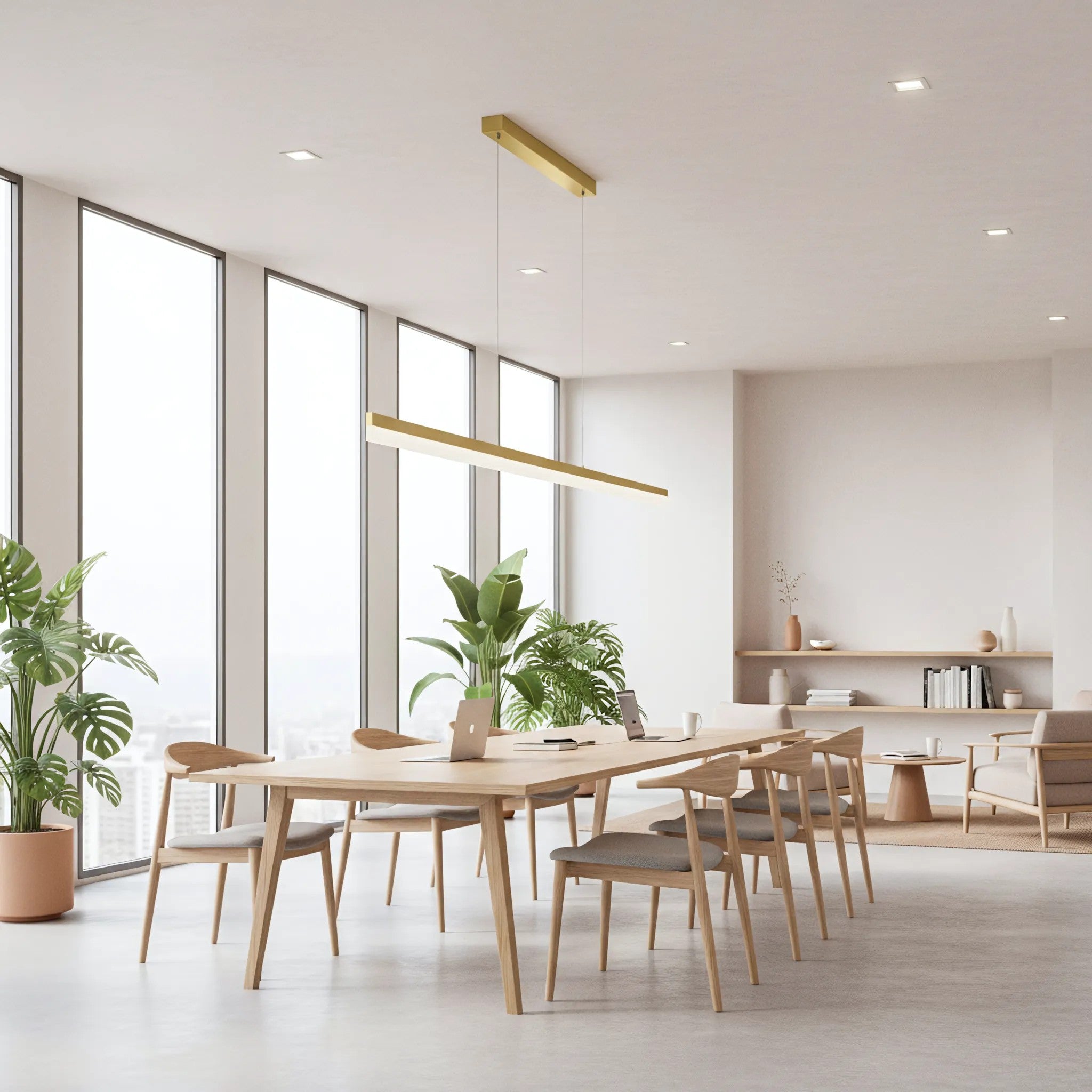 Lampa Wisząca LED APP1697-CP 200 Cm Złota Szczotkowana 5