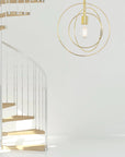 Lampa Sufitowa Metalowa Pierścieniowa APP286-1CP Złota 5
