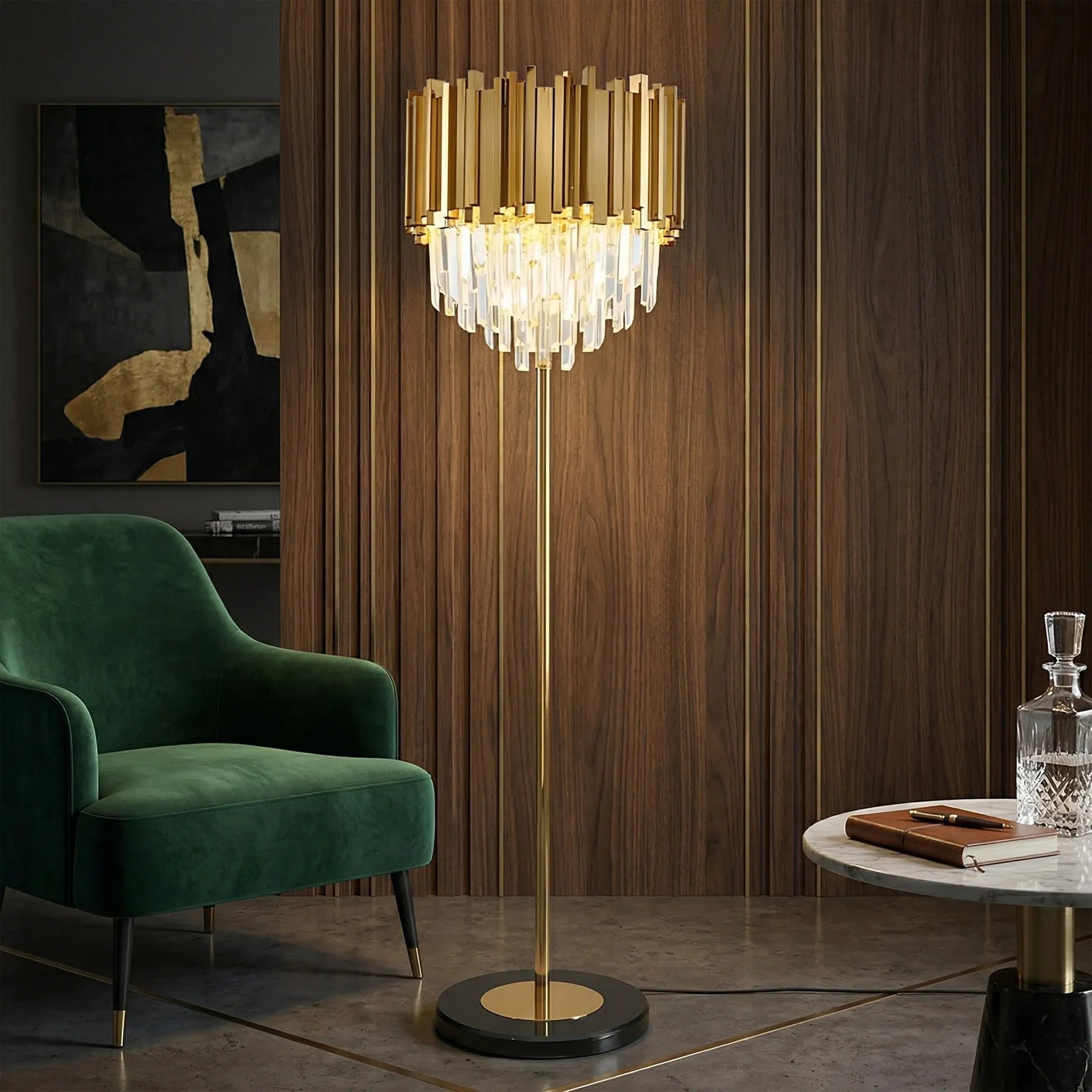 Lampa Stojąca Podłogowa APP1717-3F Złota 5