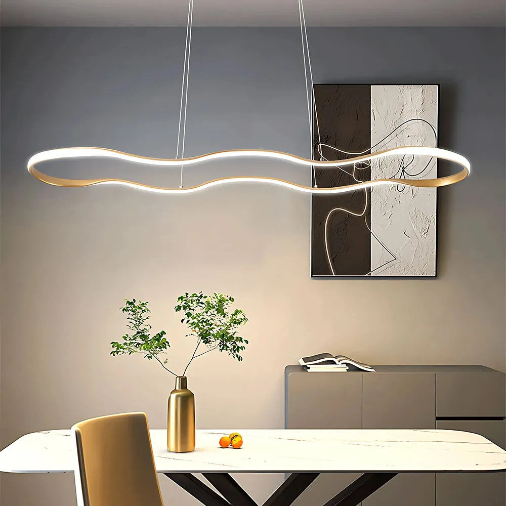 LAMPA SUFITOWA WISZĄCA LED LHJ028-CP 100cm Złota 5
