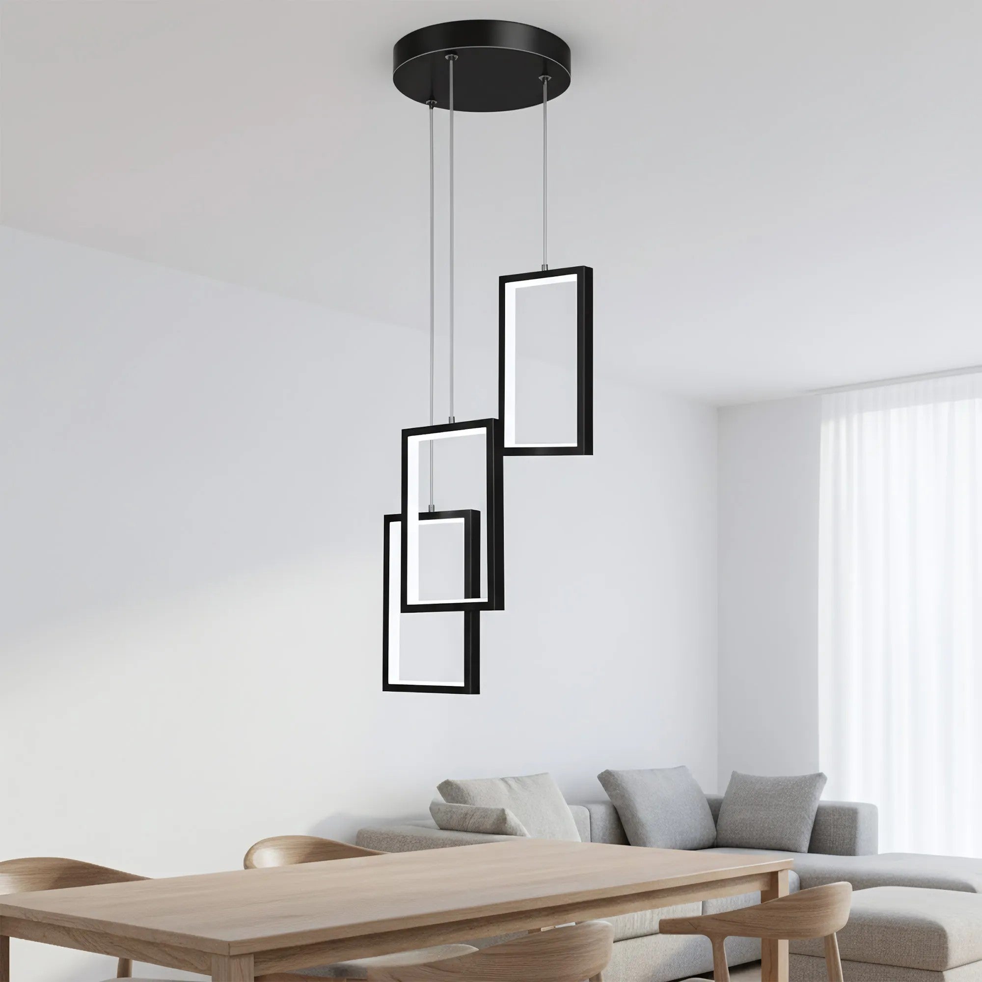 LAMPA SUFITOWA WISZĄCA LED LHJ087-3CP CZARNA 5