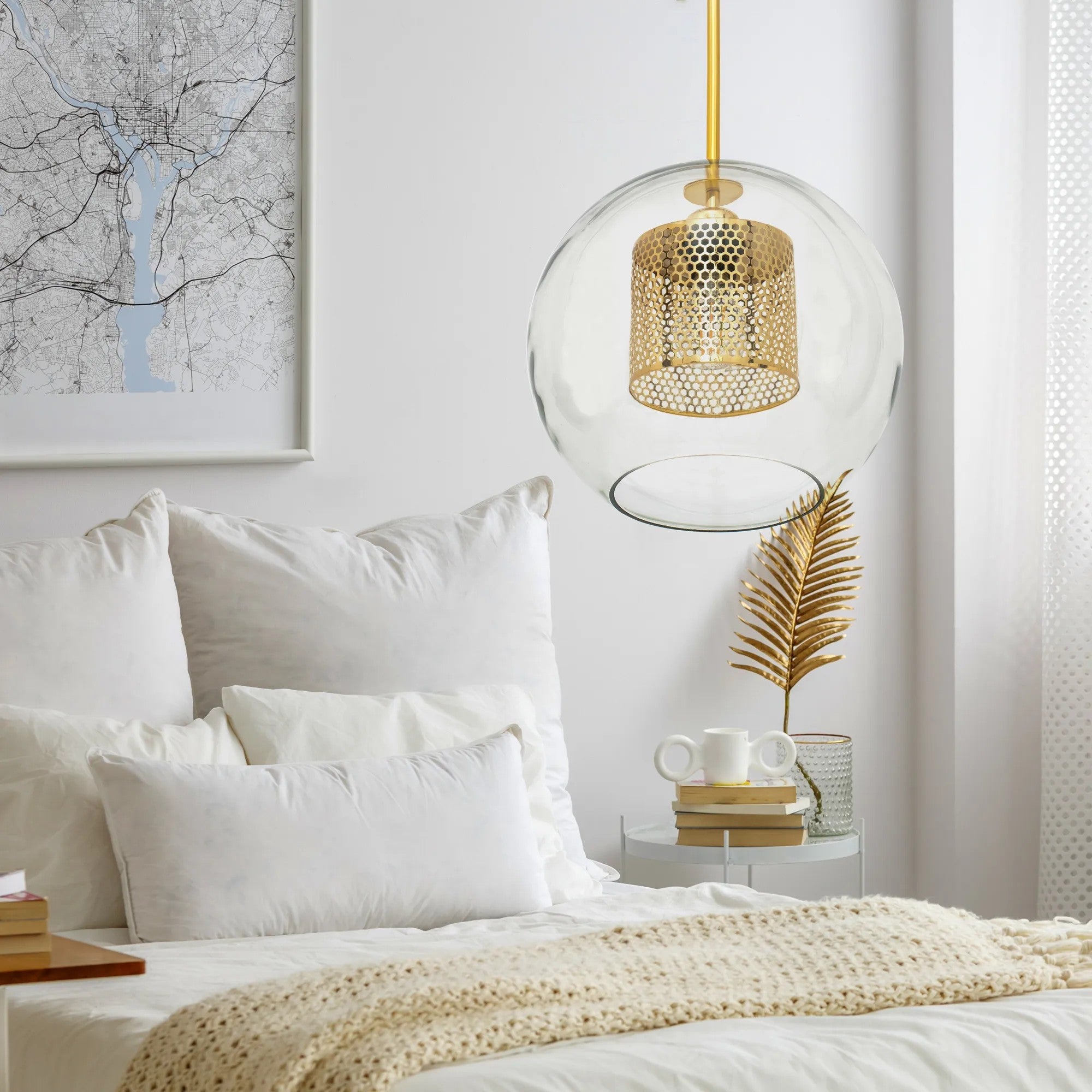 Lampa Wisząca Szklana Loft APP554-1CP 20cm Złota 5