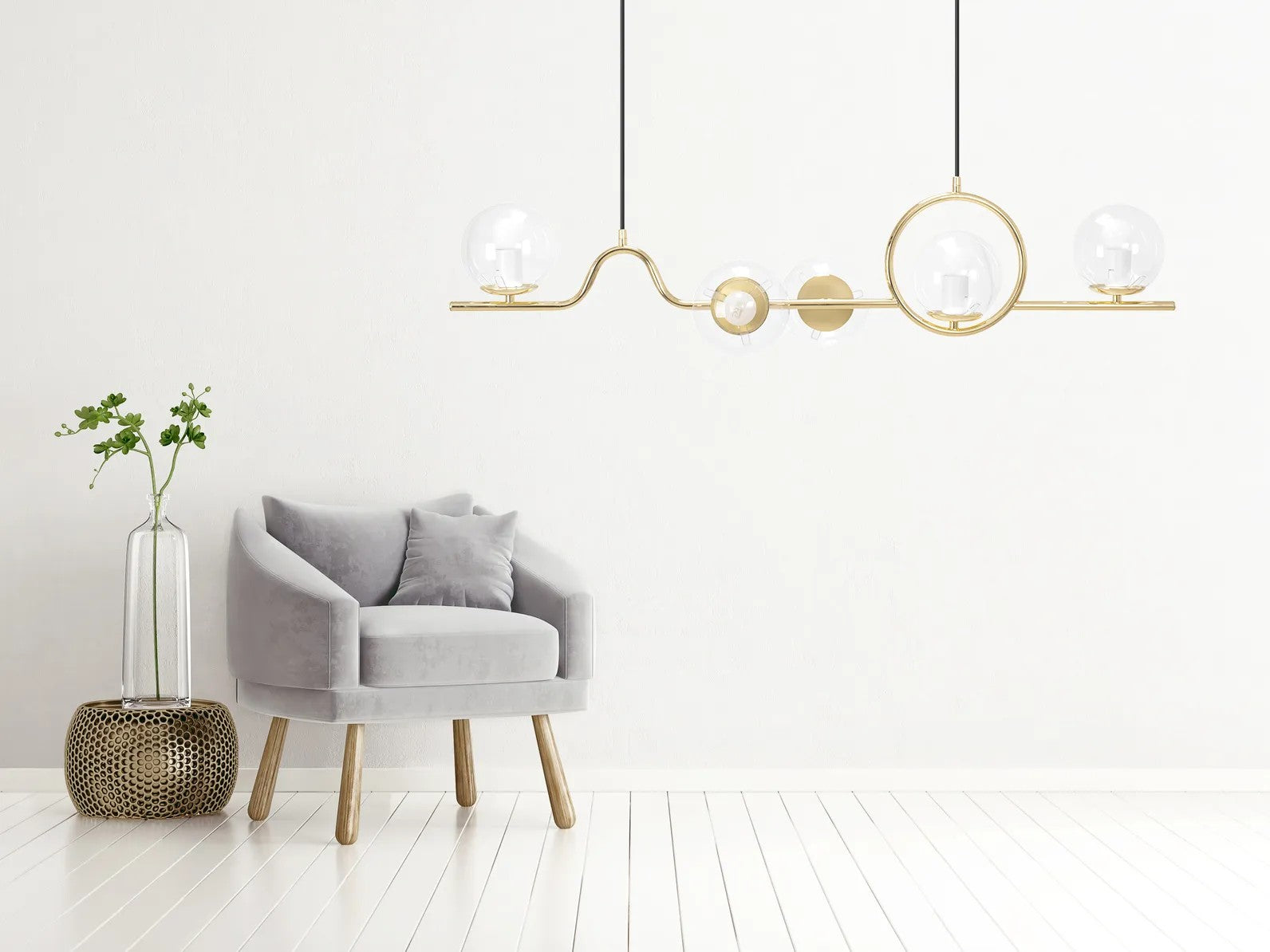 Lampa Wisząca APP1023-5CP Złota 5
