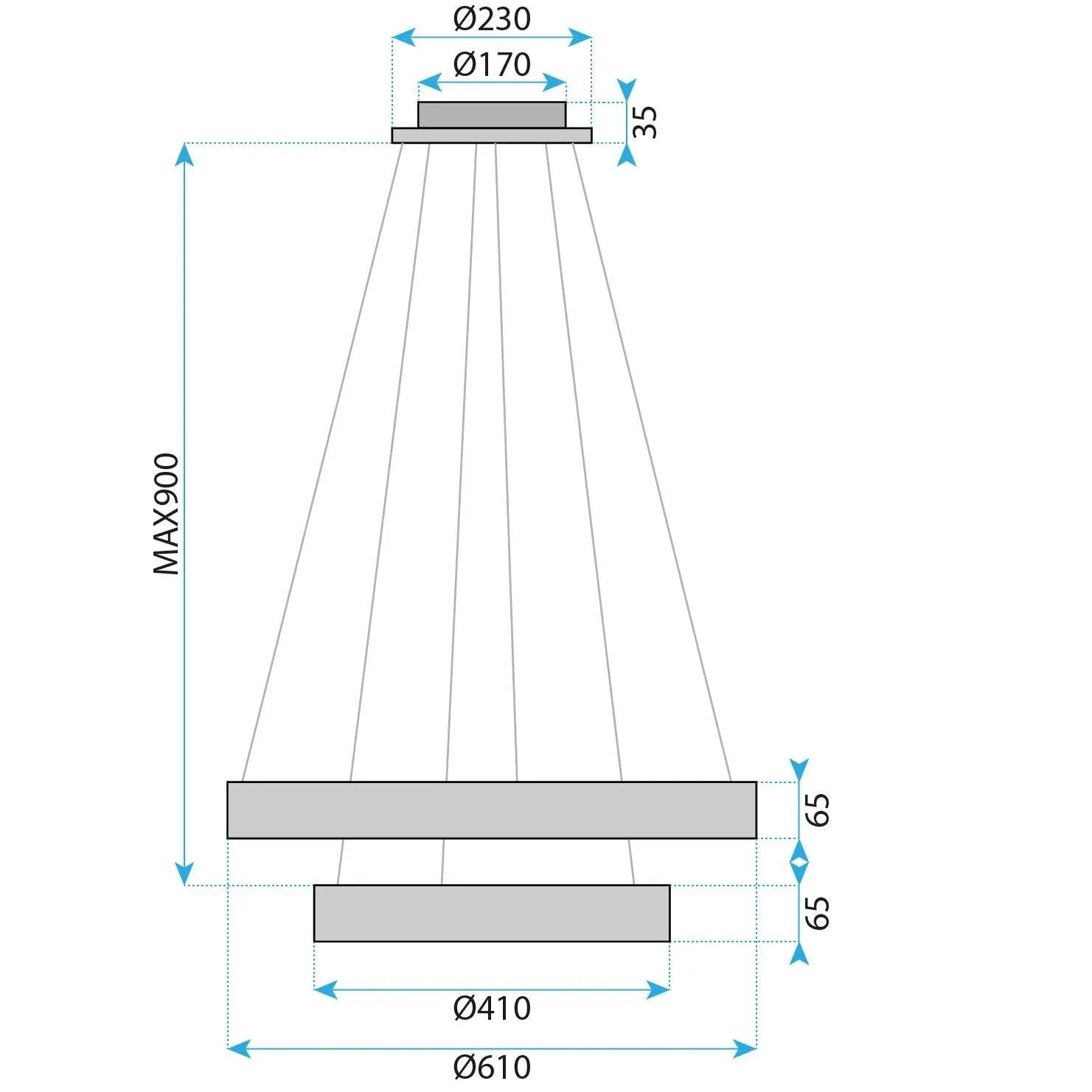 LAMPA WISZĄCA LED G043-2CP ZŁOTA 5