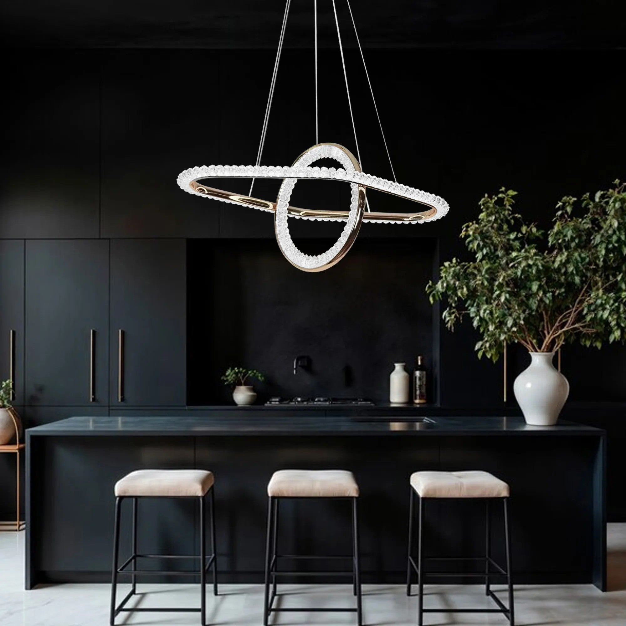 LAMPA WISZĄCA LED G034-CP ZŁOTA 5
