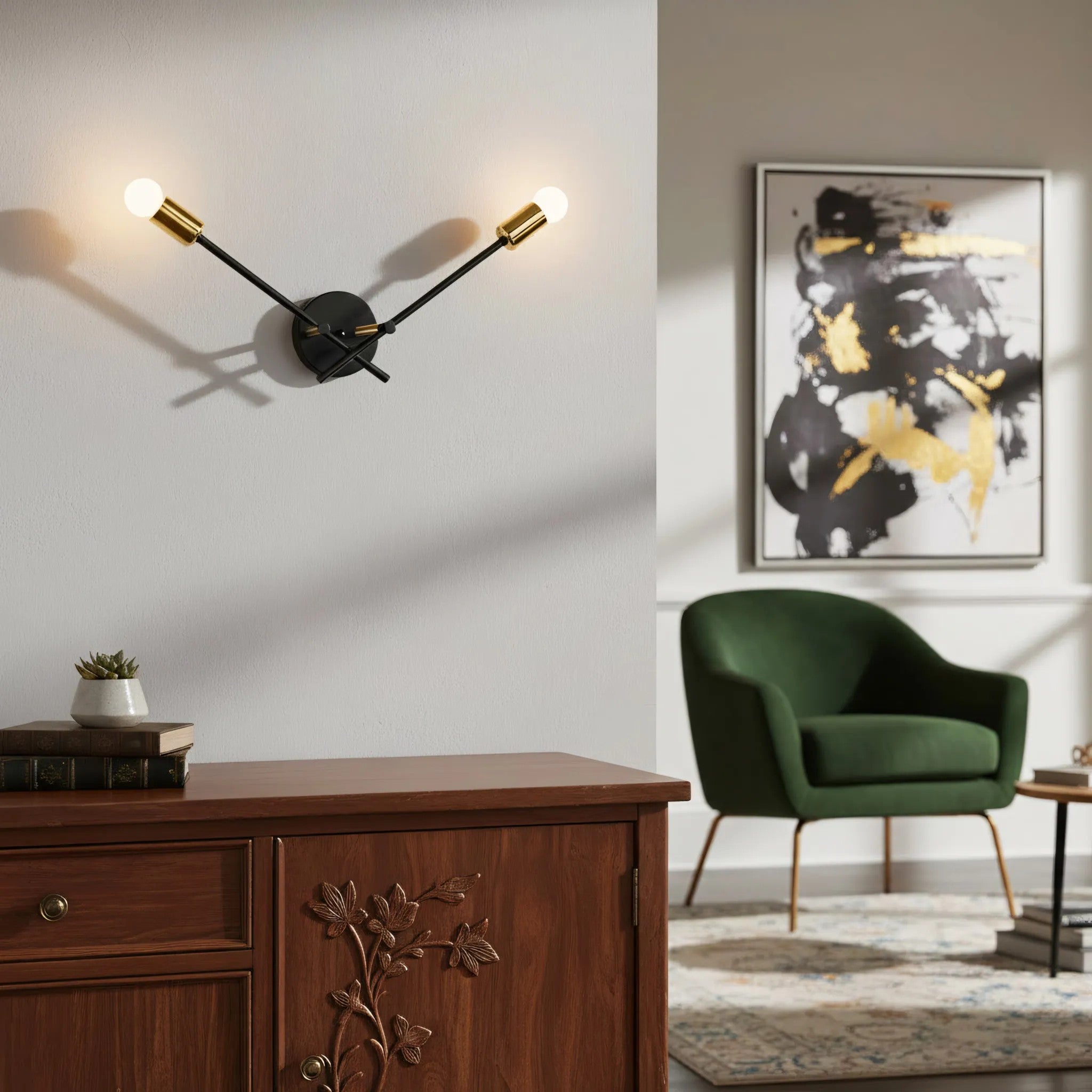 LAMPA ŚCIENNA KINKIET APP1119-2W Czarna 5