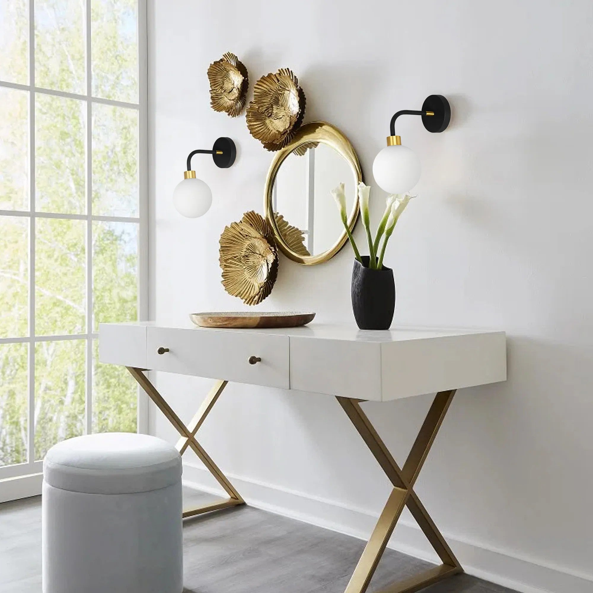 LAMPA ŚCIENNA KINKIET APP1301-1W Czarno Złota 5