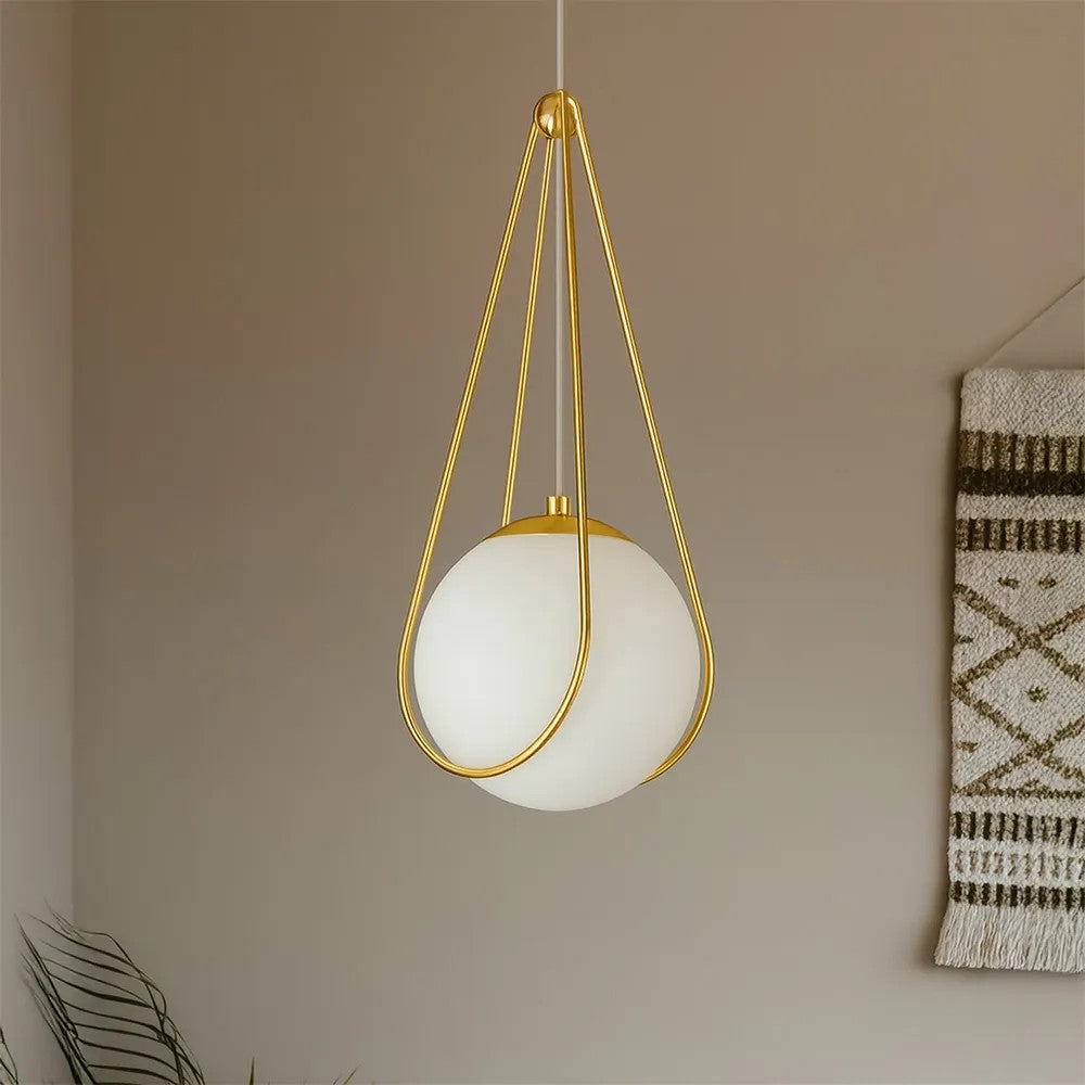 LAMPA SUFITOWA WISZĄCA APP1793-1CP 20cm Złota 5