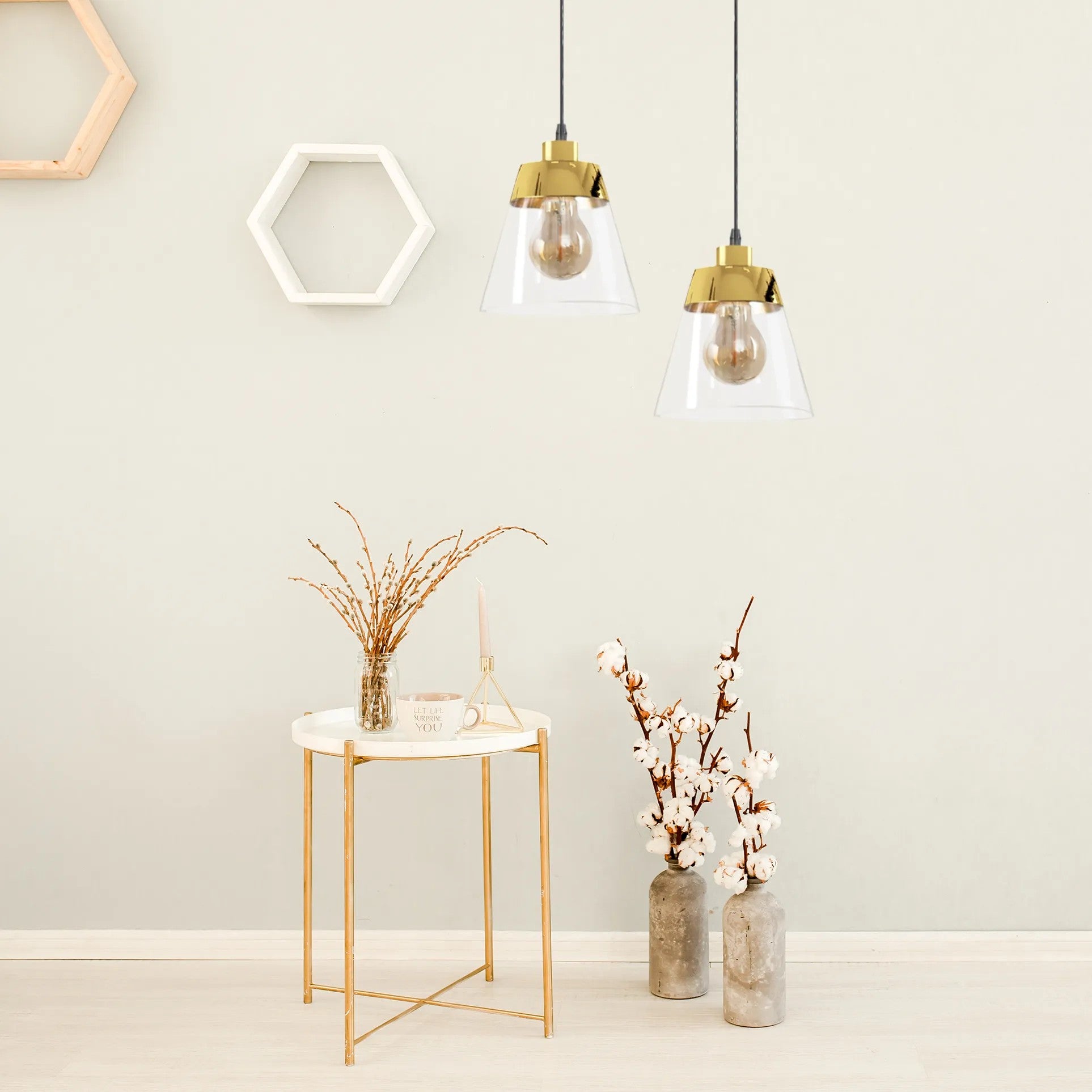 Lampa Wisząca APP895-1CP Złota 5