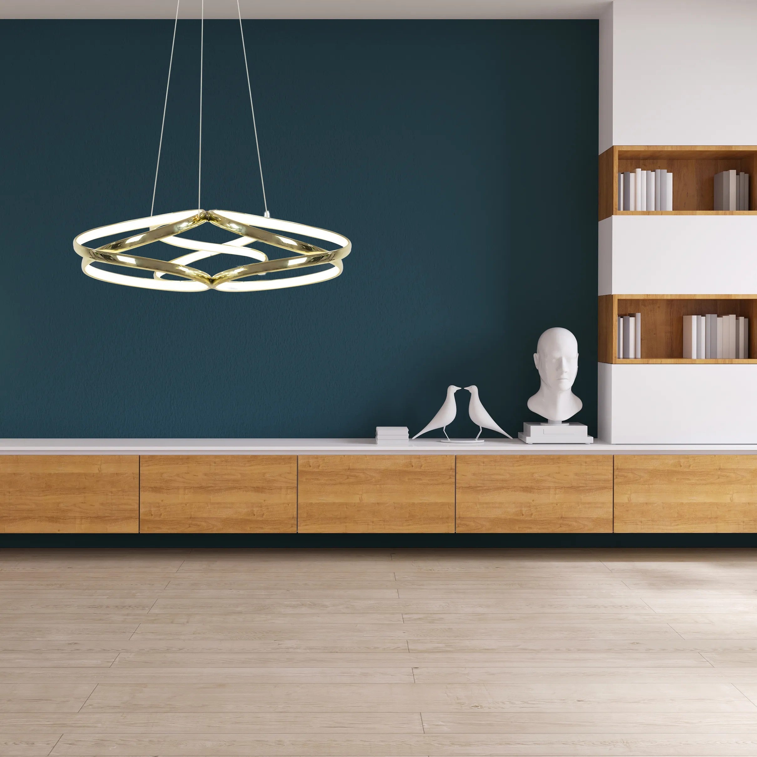Lampa Sufitowa Nowoczesna LED + PILOT APP794-CP Flat Złota 5