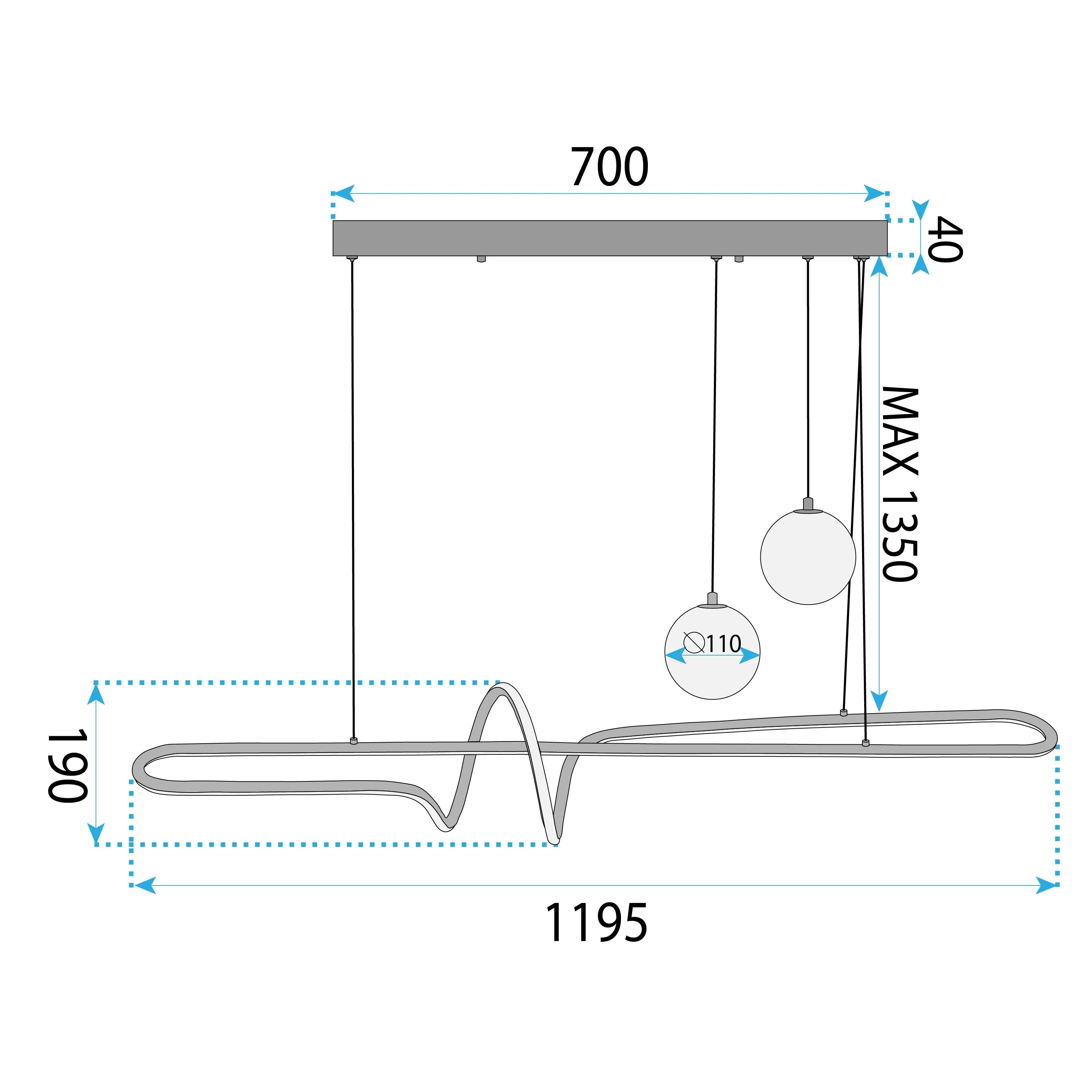 LAMPA SUFITOWA WISZĄCA LED LHJ039-CP ZŁOTA SZCZOTKOWANA 5