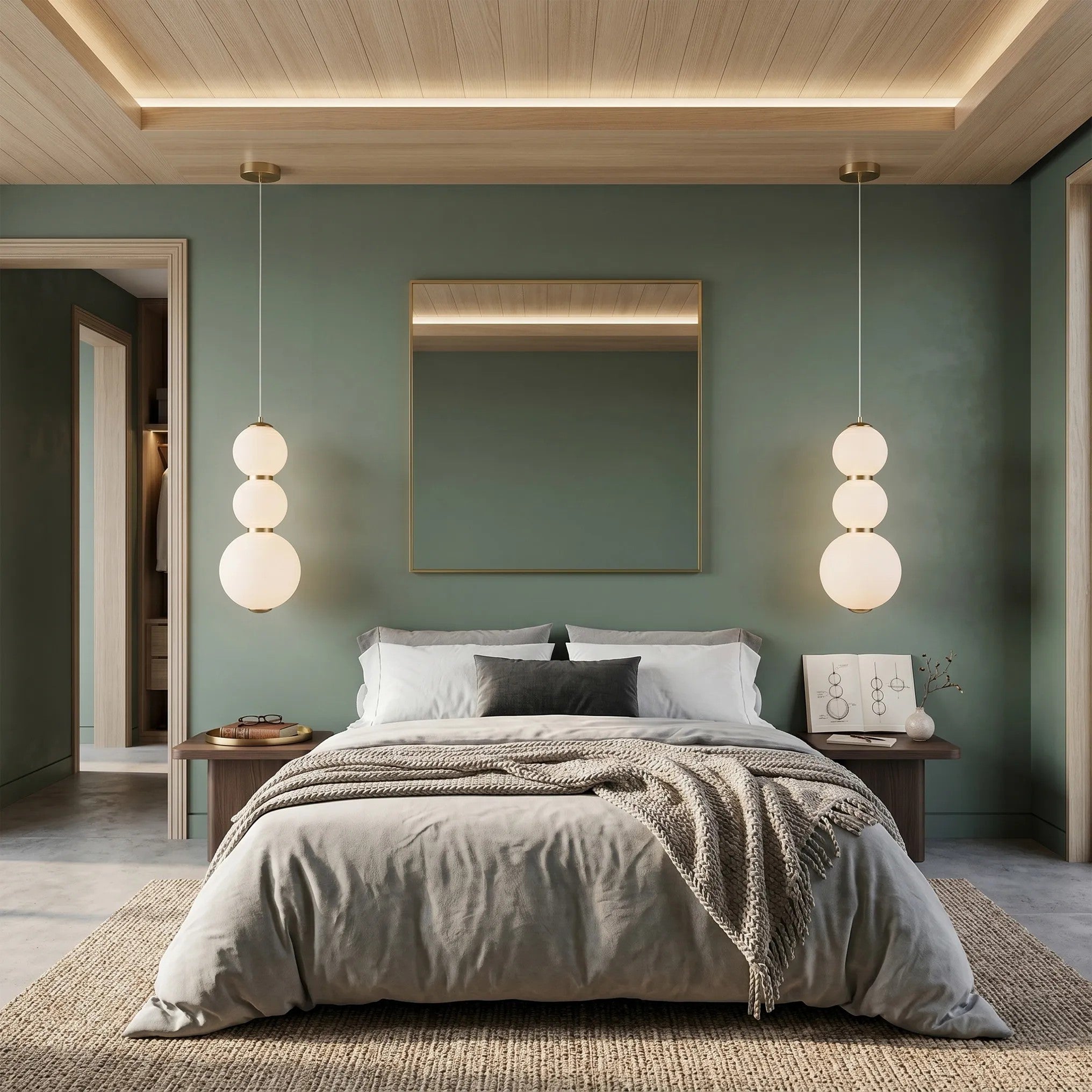 Lampa Sufitowa Wisząca LED LHJ113-3CP Złota Szczotkowana 5
