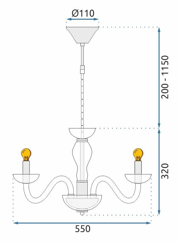 Lampa Sufitowa Wisząca APP1081-6CP 5
