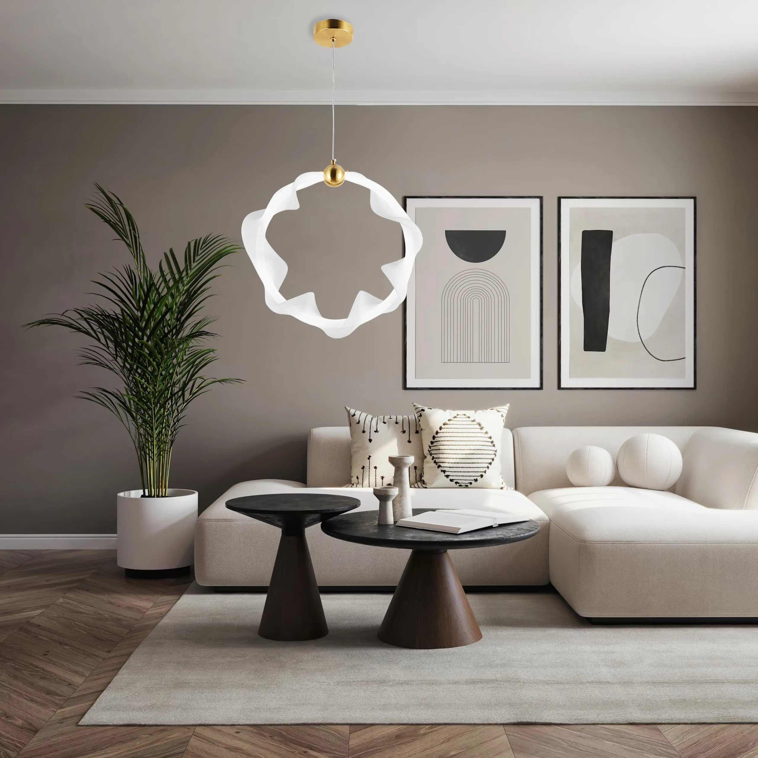 LAMPA WISZĄCA LED G014-1CP BIAŁY/ZŁOTY 5