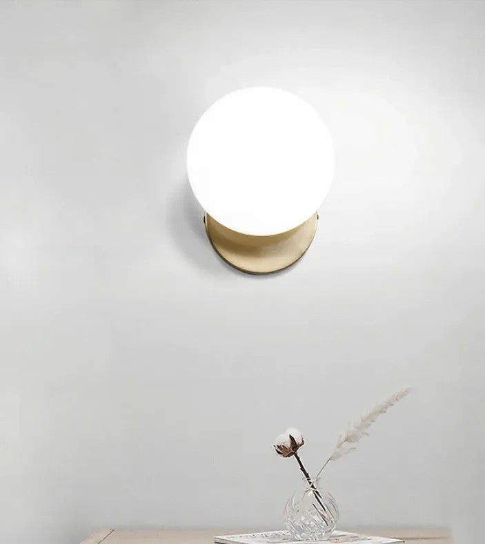 Lampa Ścienna Kinkiet Szklana Kula APP950-1W Złota 5