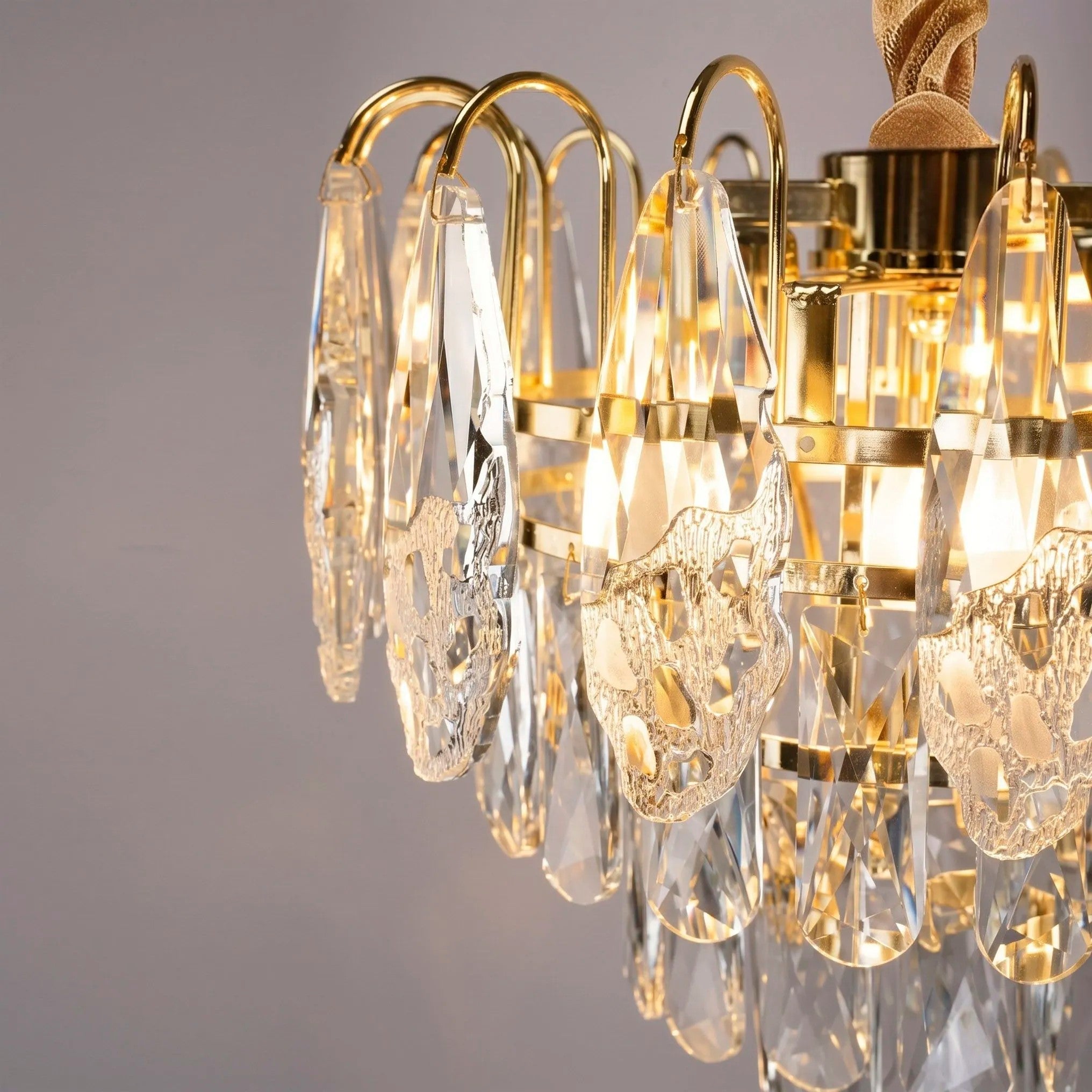 Lampa Wisząca Z Kryształami SWE080-CP 50cm Złota 5