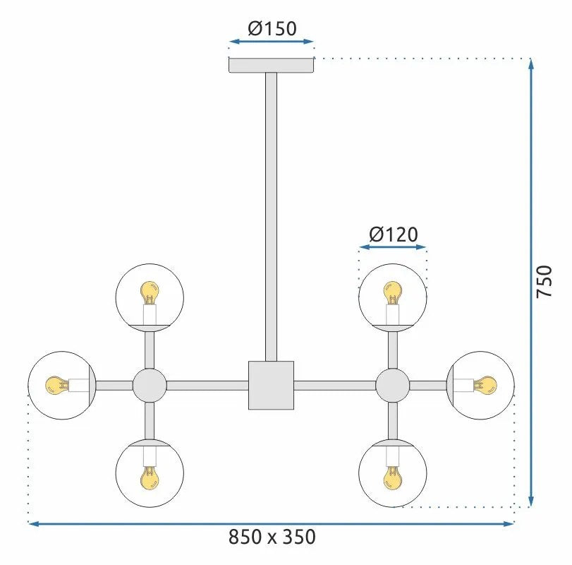 Lampa Wisząca Sufitowa 8 Kule APP269-8C 5