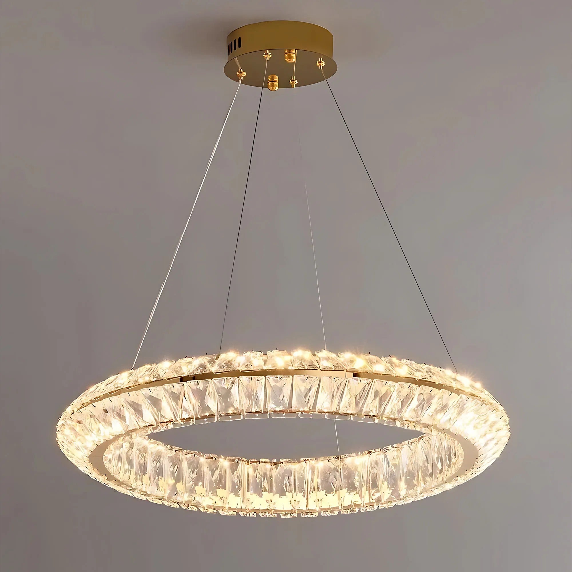 LAMPA SUFITOWA WISZĄCA LED APP1768-CP Złota 60cm 5