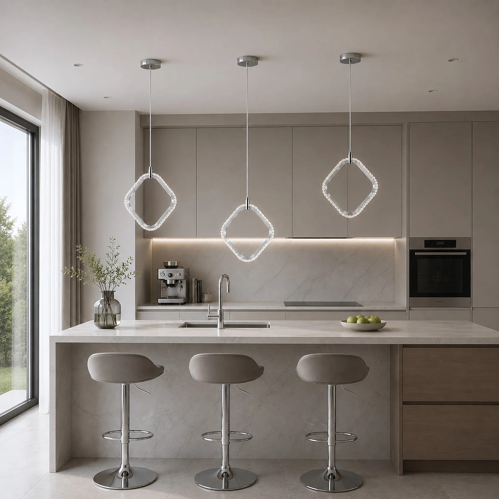 Lampa Sufitowa Wisząca LED LHJ127-W Chrom 5
