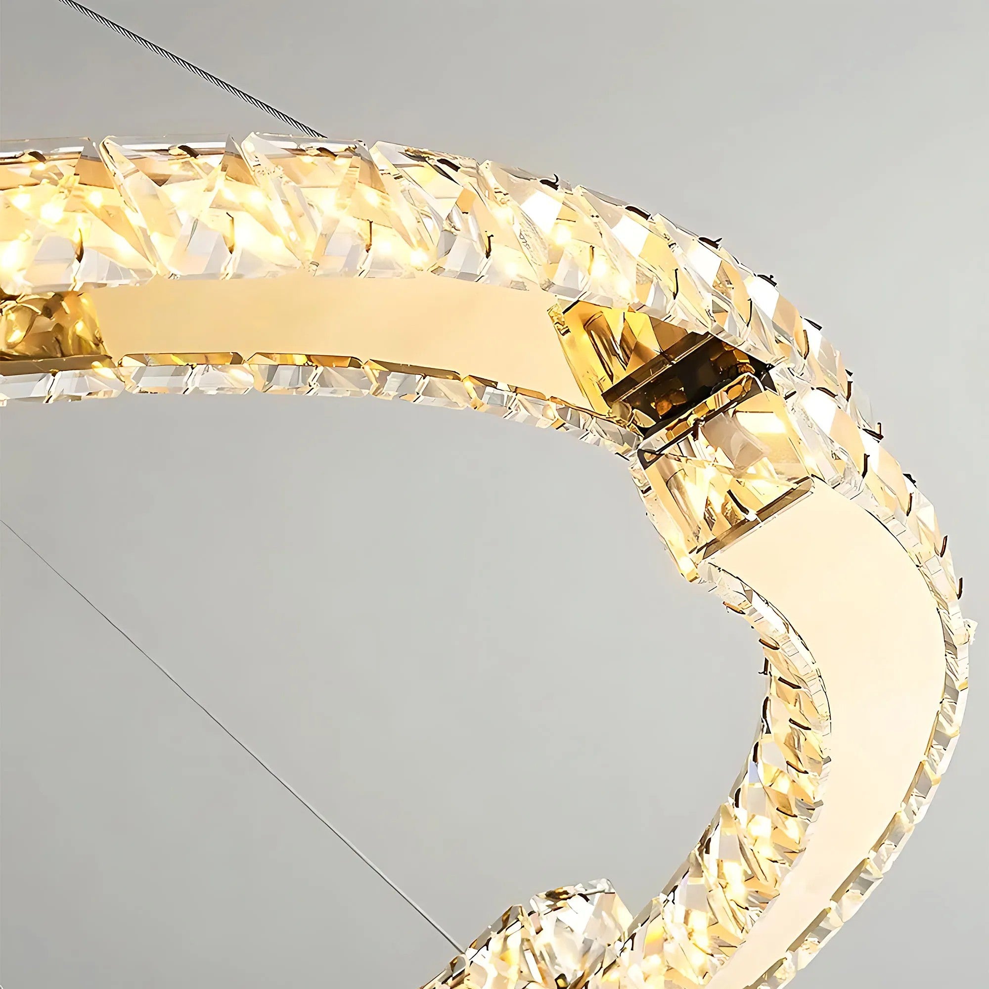 LAMPA SUFITOWA WISZĄCA LED APP1771-CP ZŁOTA 60cm 5