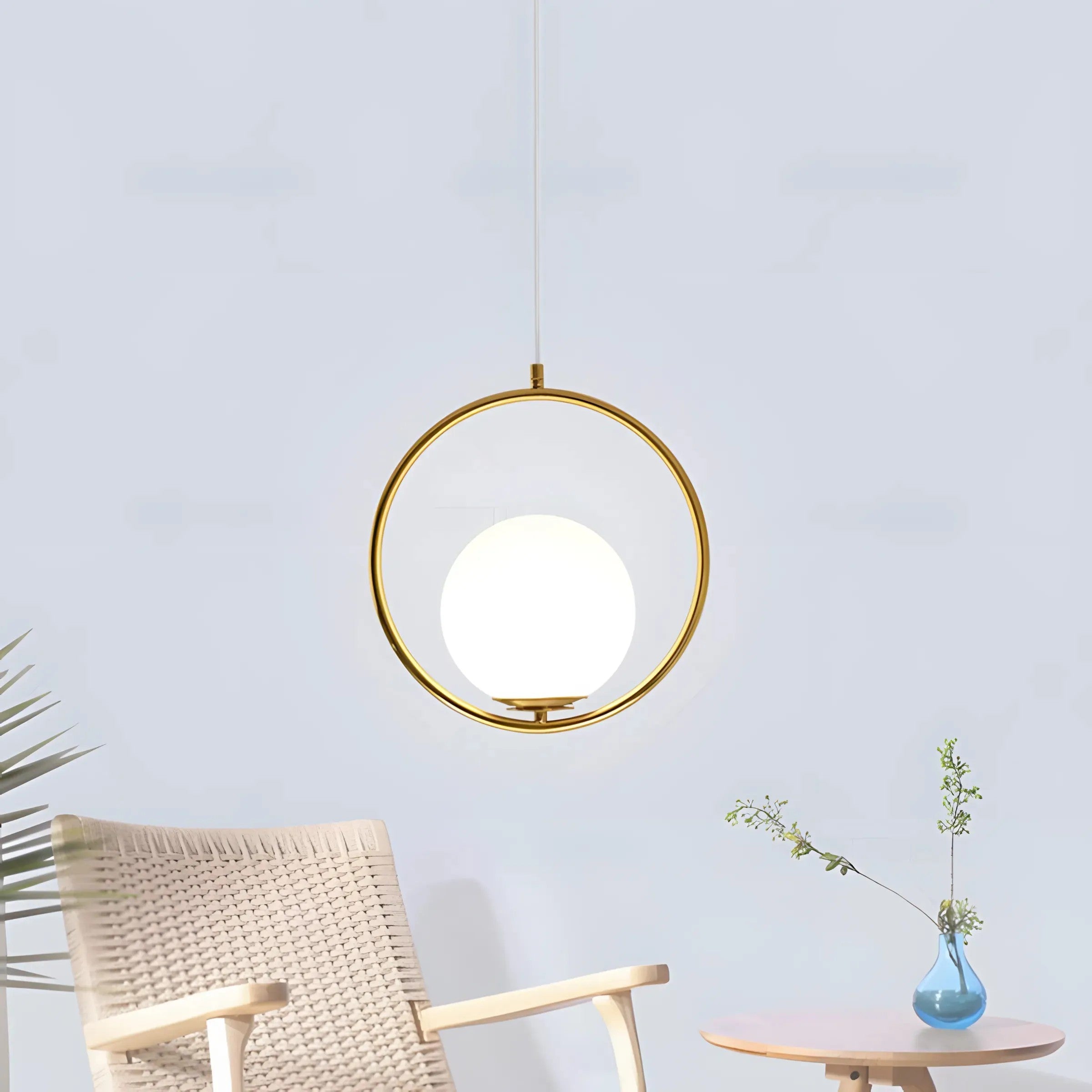 Lampa Sufitowa Wisząca Szklana Kula G109-1W Złota 5