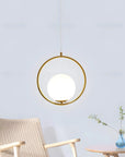 Lampa Sufitowa Wisząca Szklana Kula G109-1W Złota 5